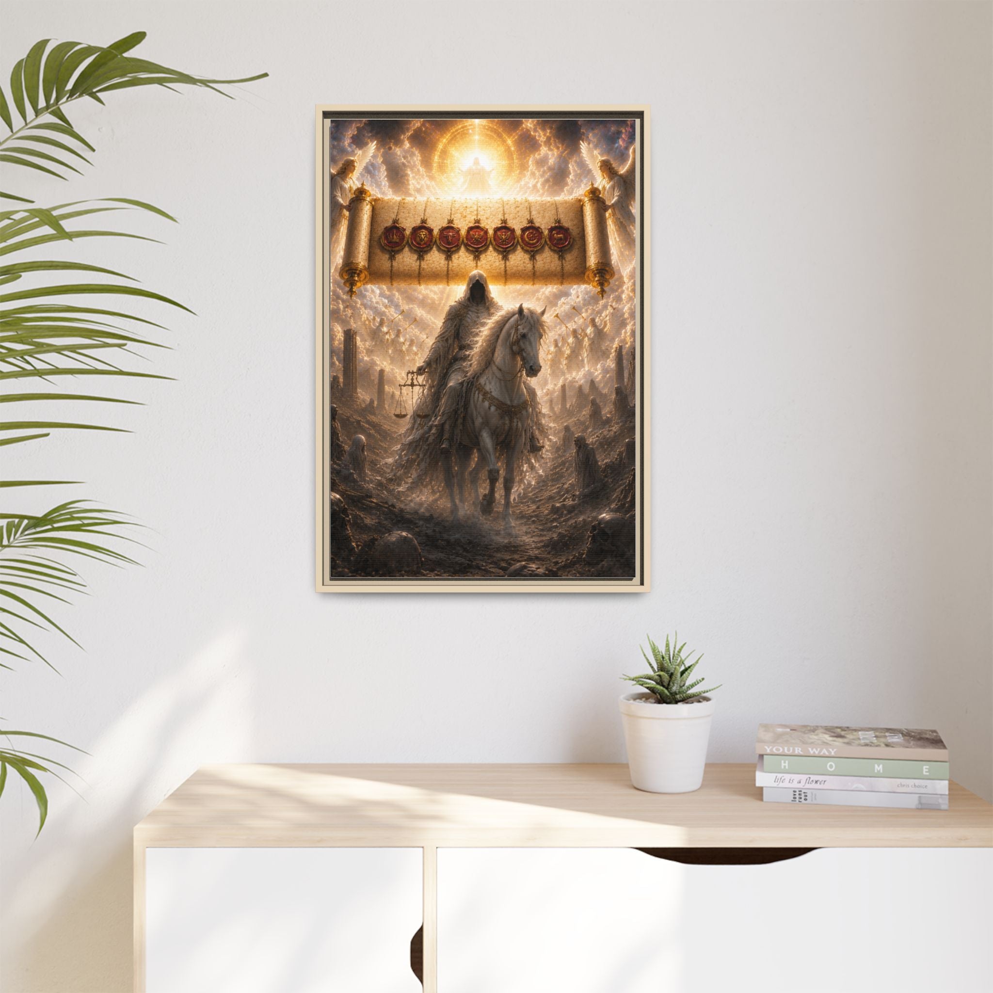 Framed Matte Canvas — Rider of the Pale Horse Biblical Apocalypse Wall Art