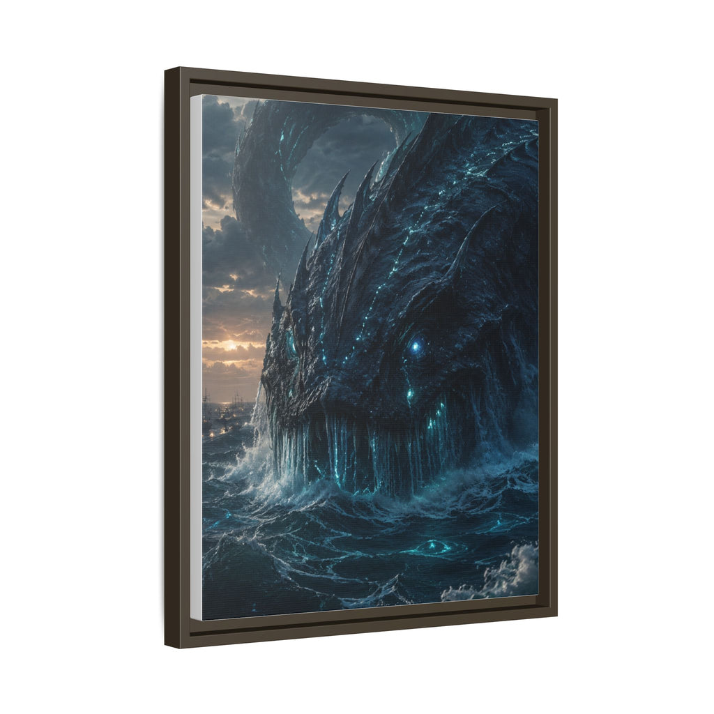 Framed Matte Canvas - Mythic Sea Leviathan Wall Art