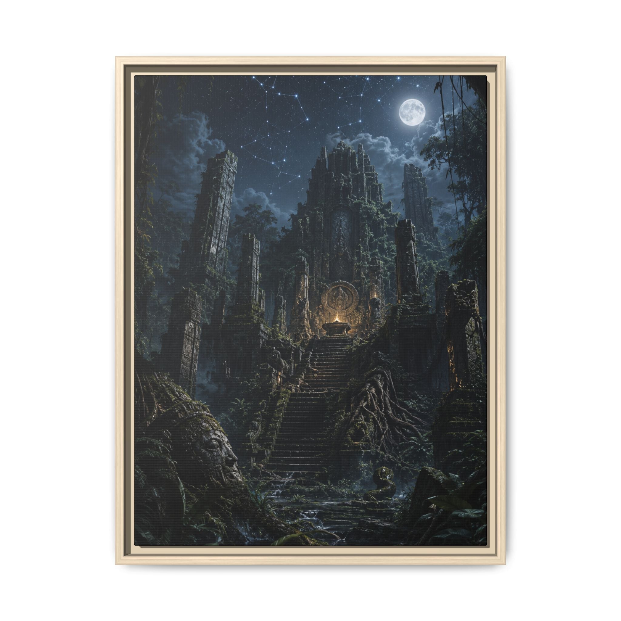 Fine Art Paper Print - Moonlit Ruins Fantasy Wall Art
