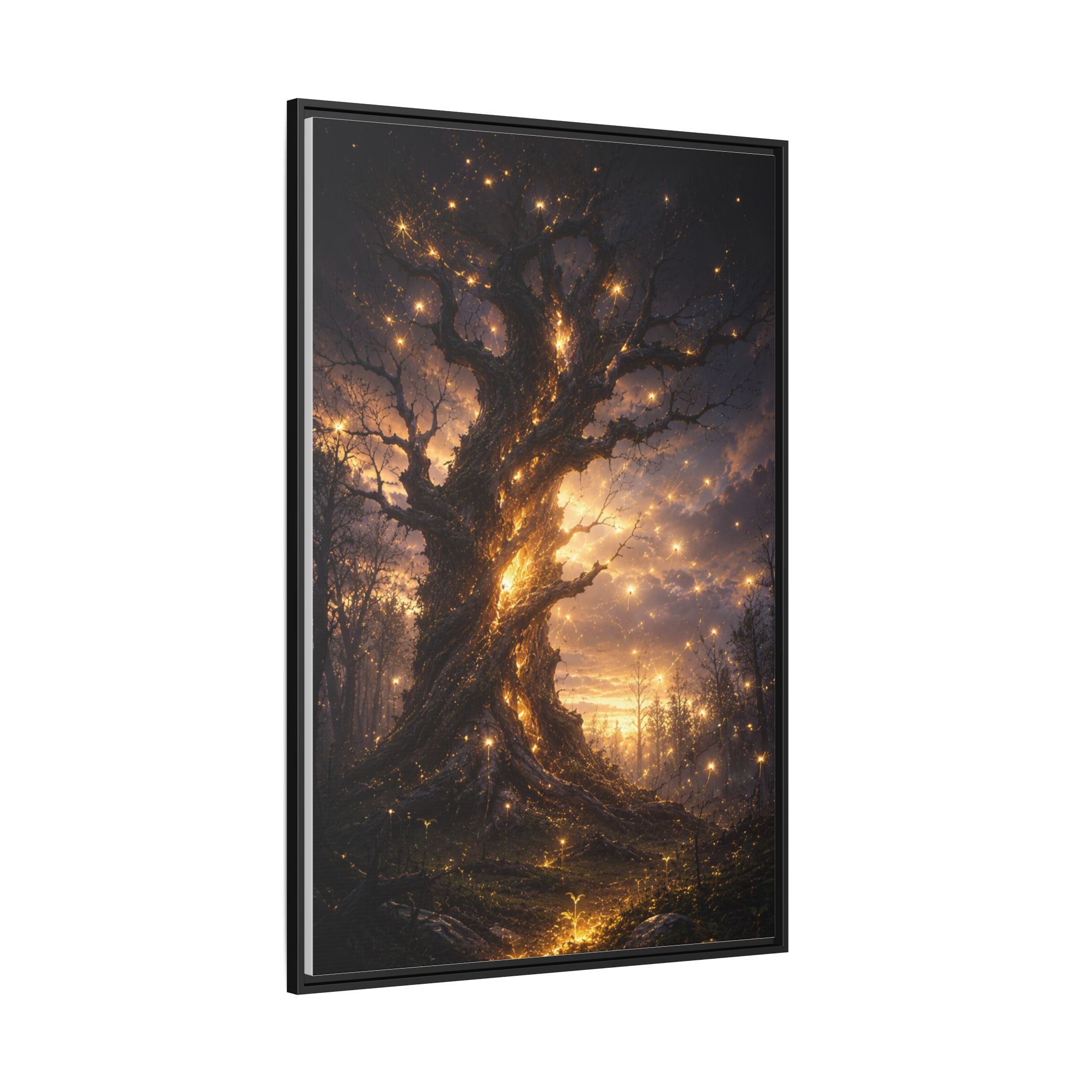 Enchanted Tree Matte Canvas Print — Framed Fantasy Wall Art