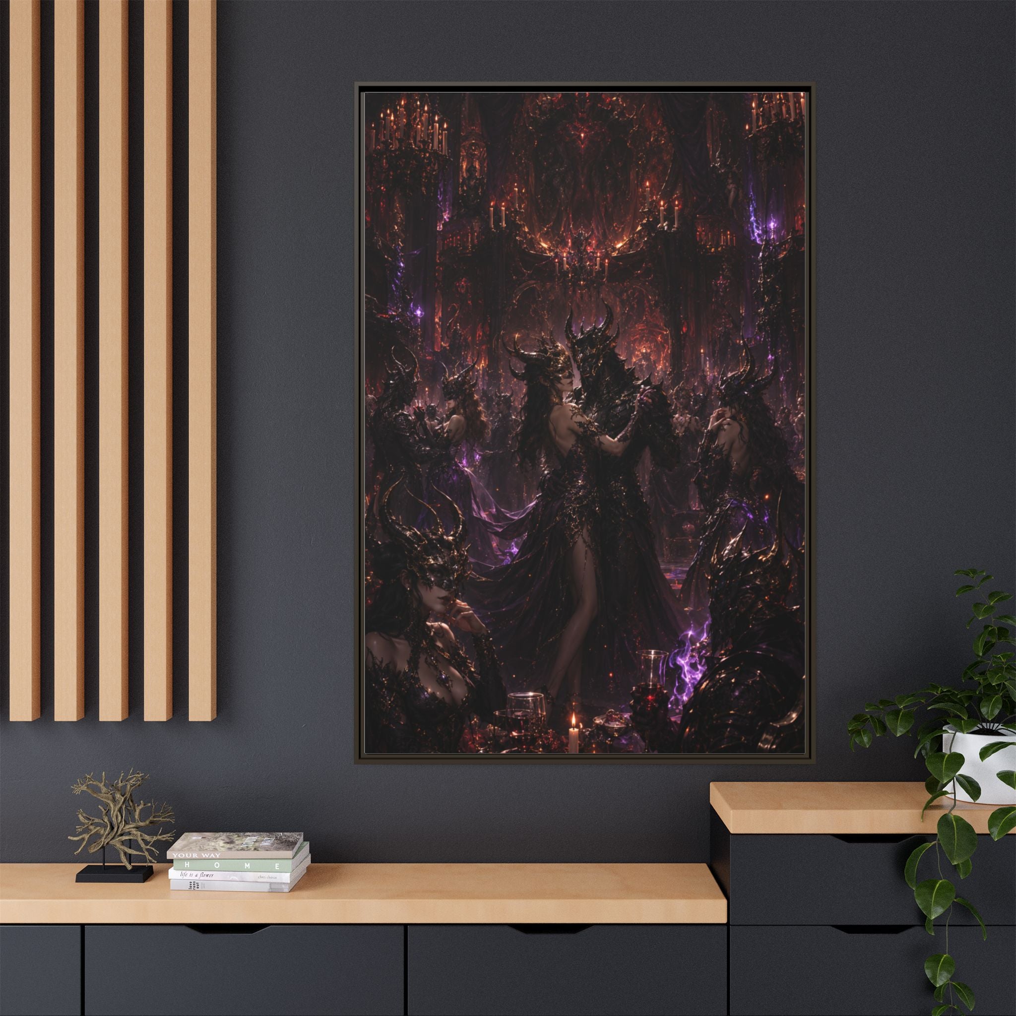 Framed Matte Canvas — Dark Fantasy Demon Lord Wall Art