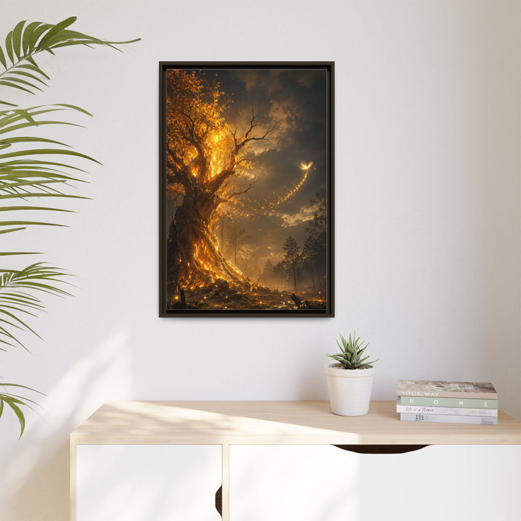 Framed Matte Canvas — Glowing Enchanted Tree Wall Art