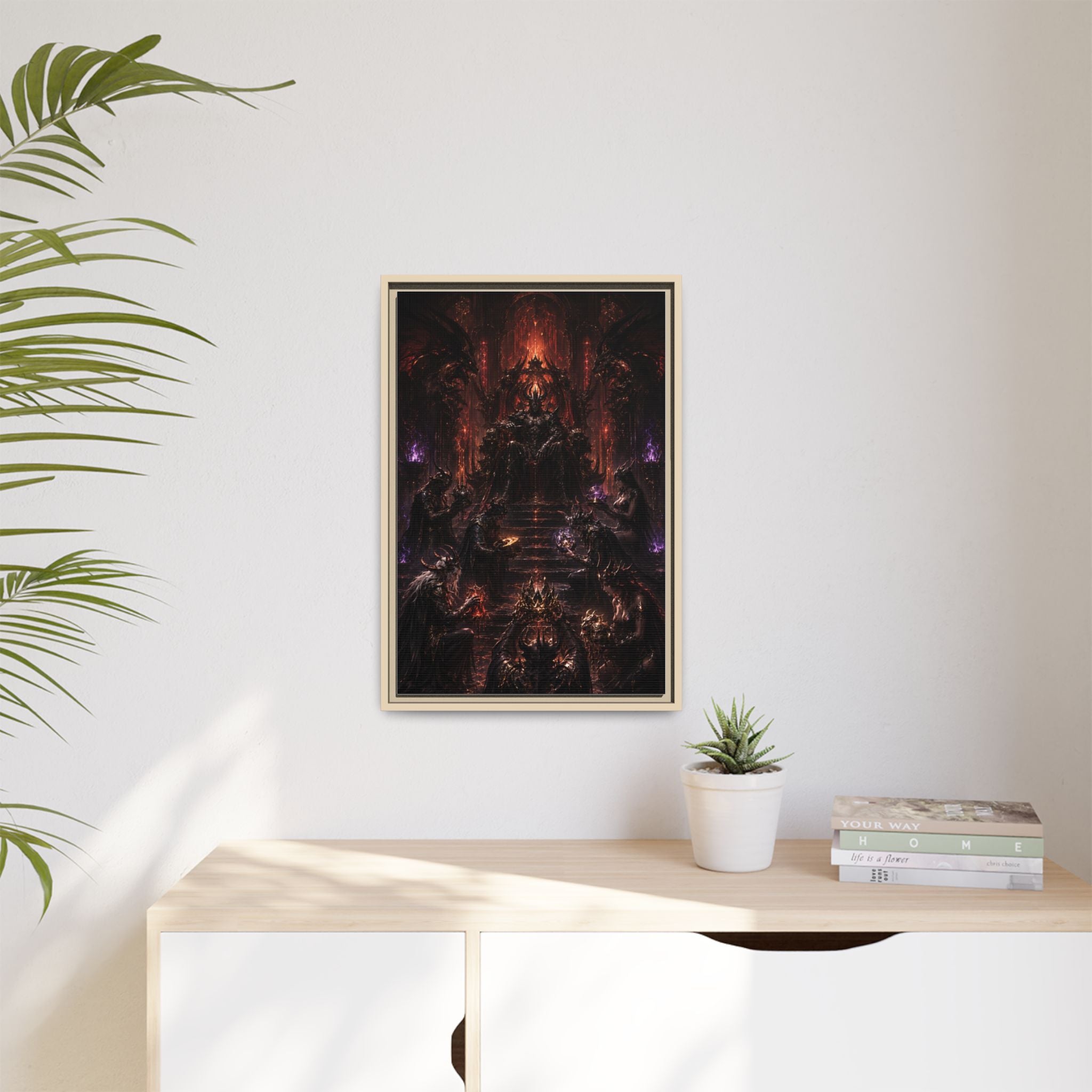 Dark Fantasy Throne Room Matte Canvas Print (Framed)