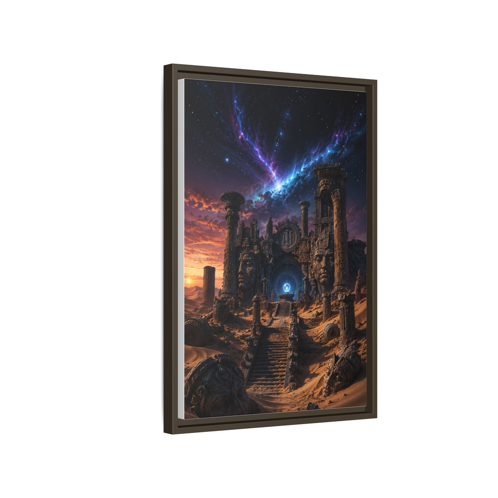 Framed Matte Canvas — Mystical Desert Ruins Nightscape