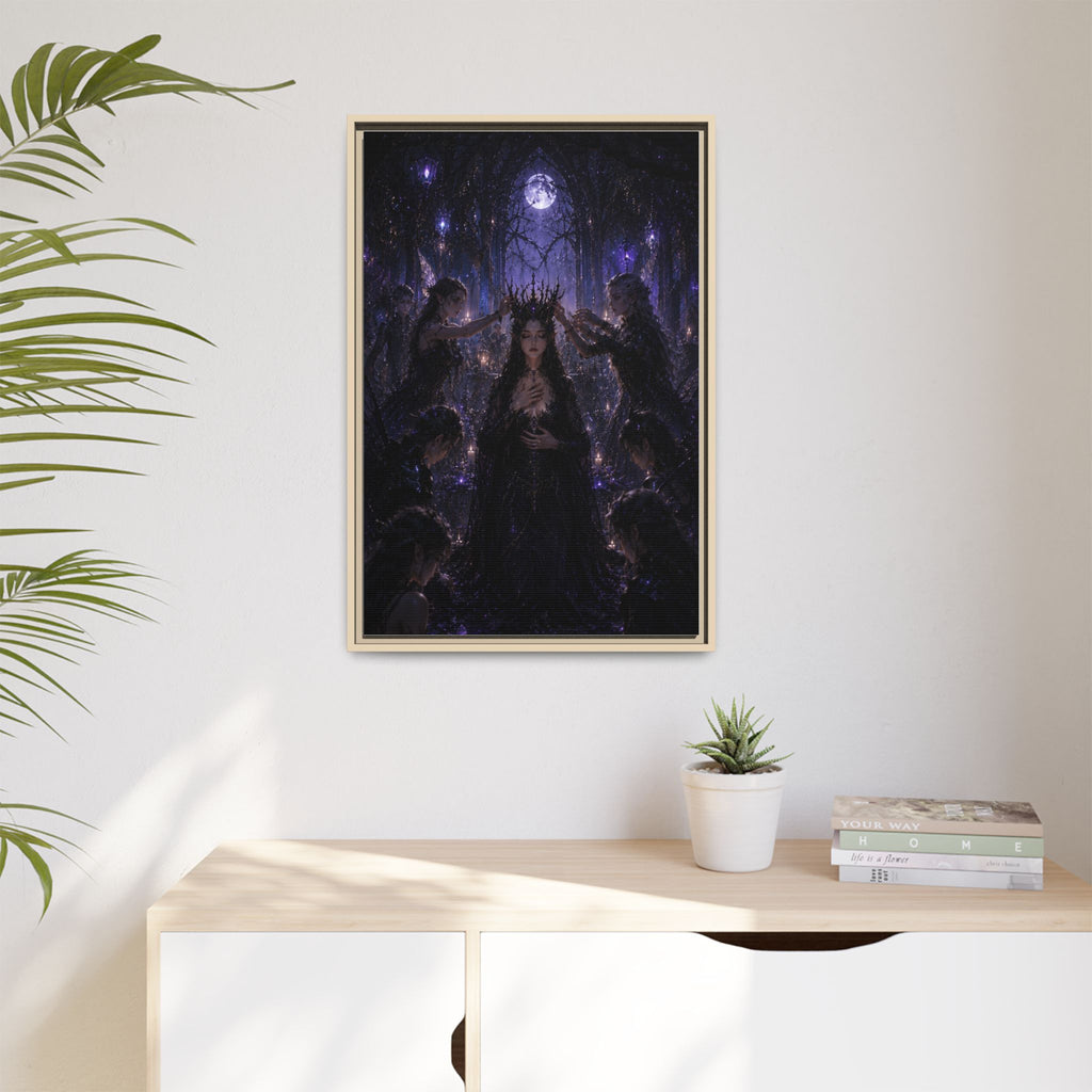 Gothic Moon Queen Framed Canvas Print