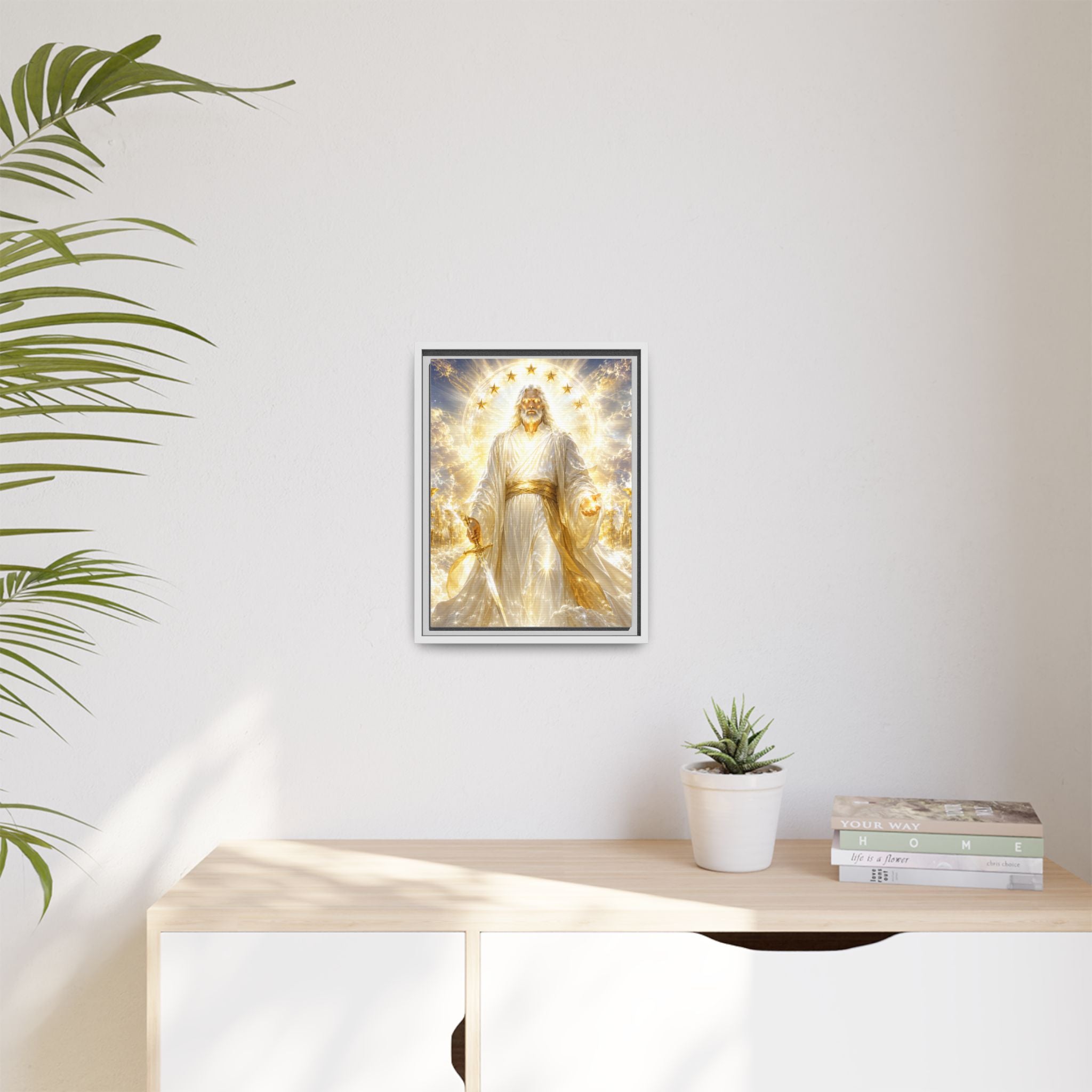 Framed Matte Canvas: Radiant Divine Christ Art Print