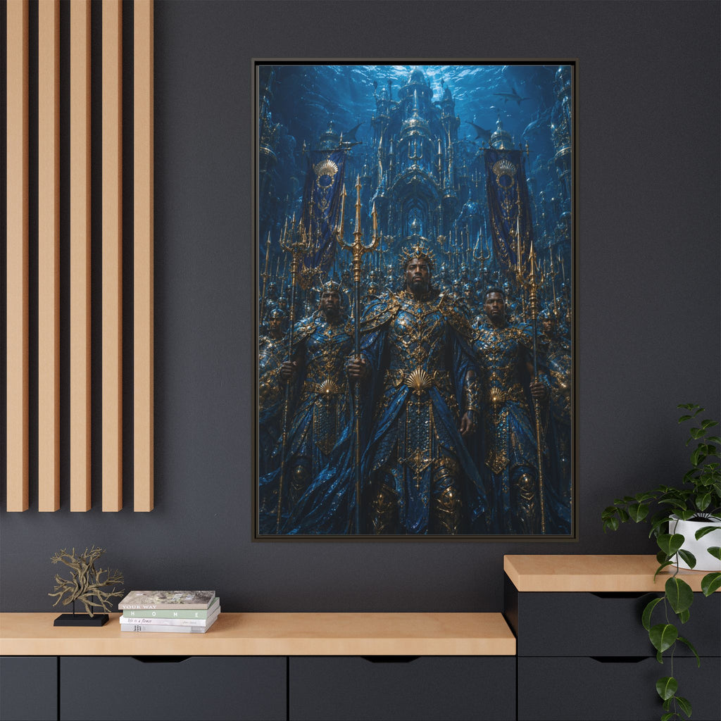 Framed Matte Canvas - Underwater King Artwork