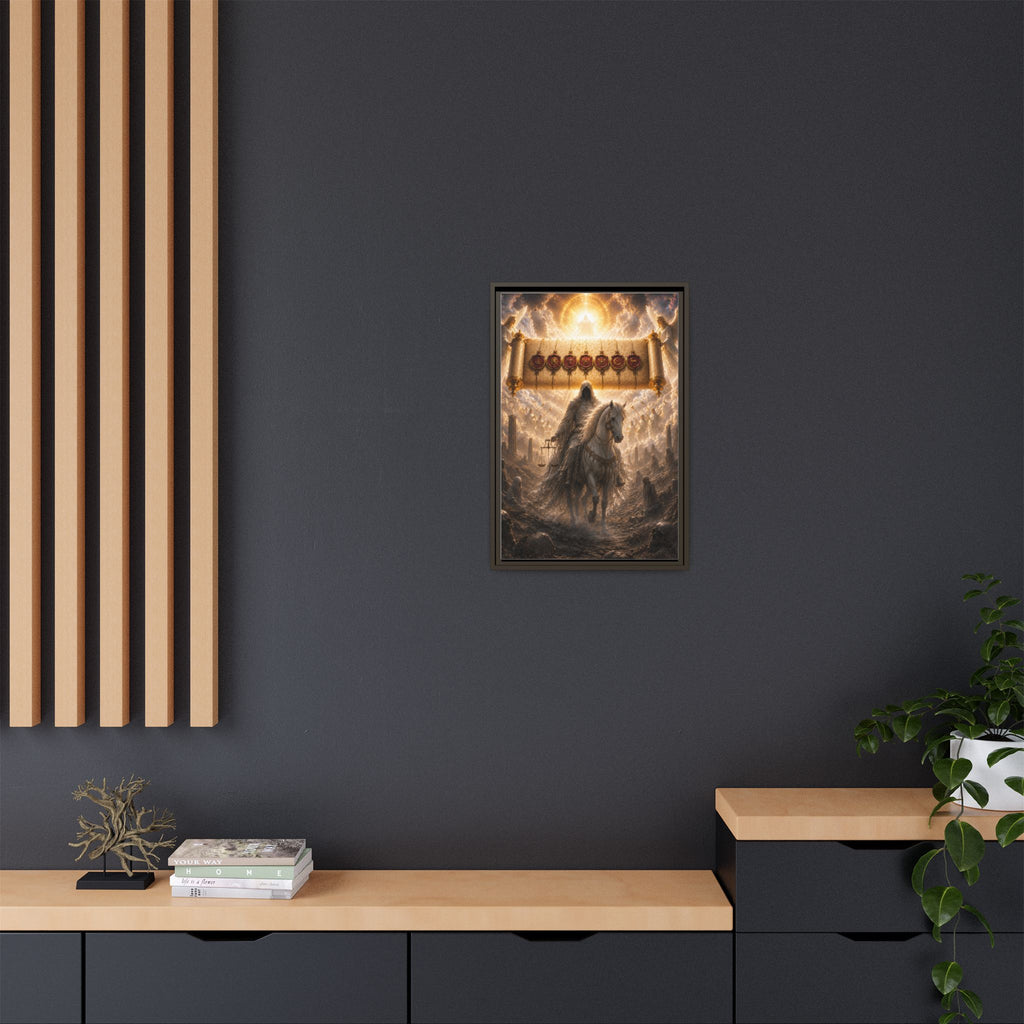 Framed Matte Canvas — Rider of the Pale Horse Biblical Apocalypse Wall Art