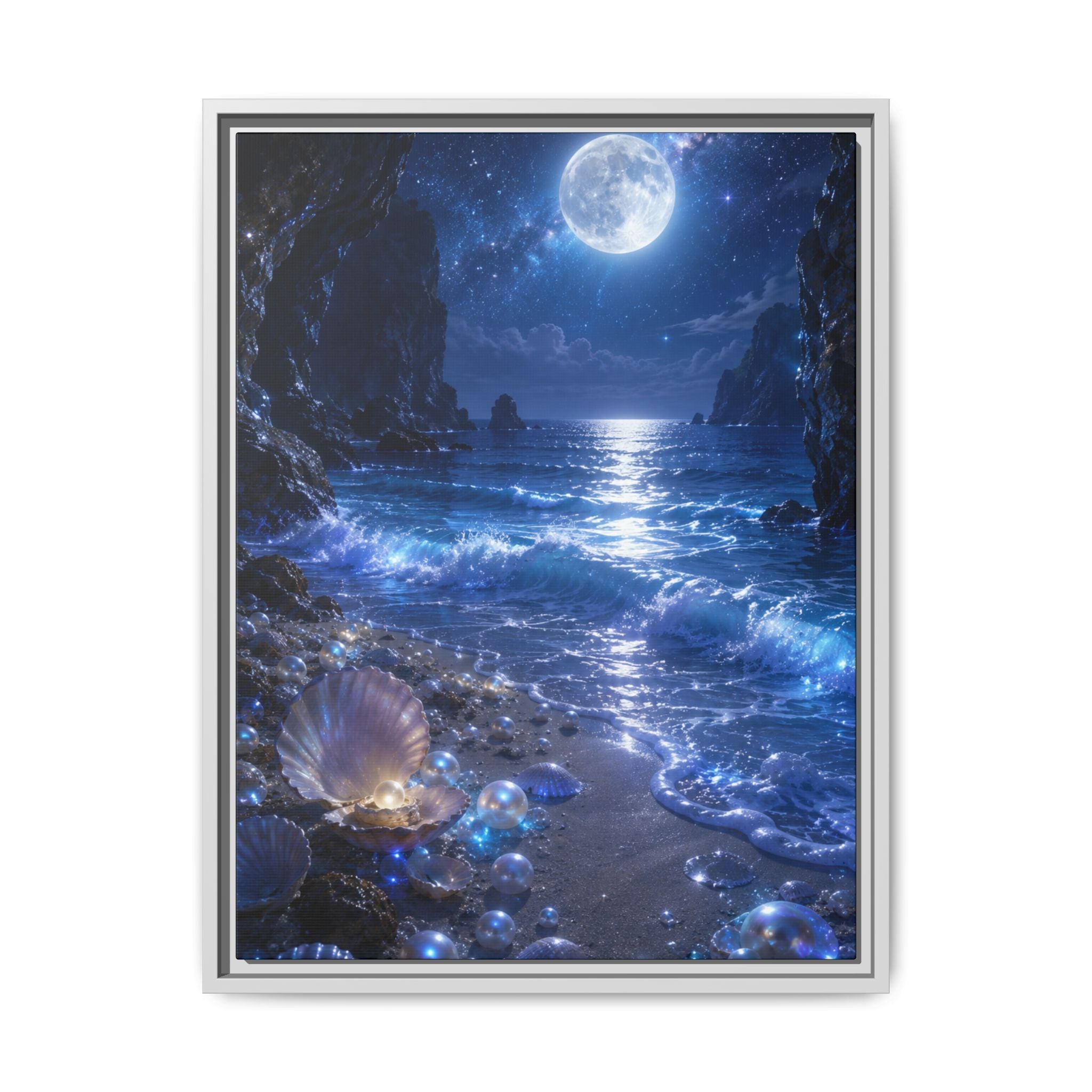 Moonlit Ocean Fine Art Paper Print — Seascape Wall Art Fine Art Paper Print