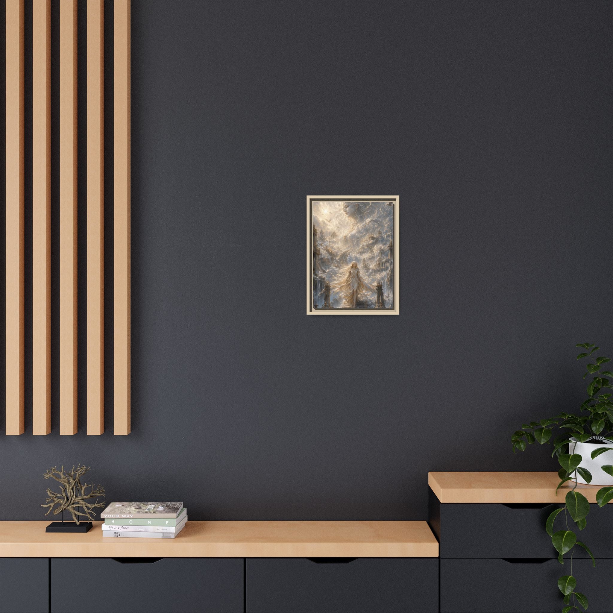Ethereal Goddess Matte Framed Canvas Art — Dreamlike Fantasy Wall Decor