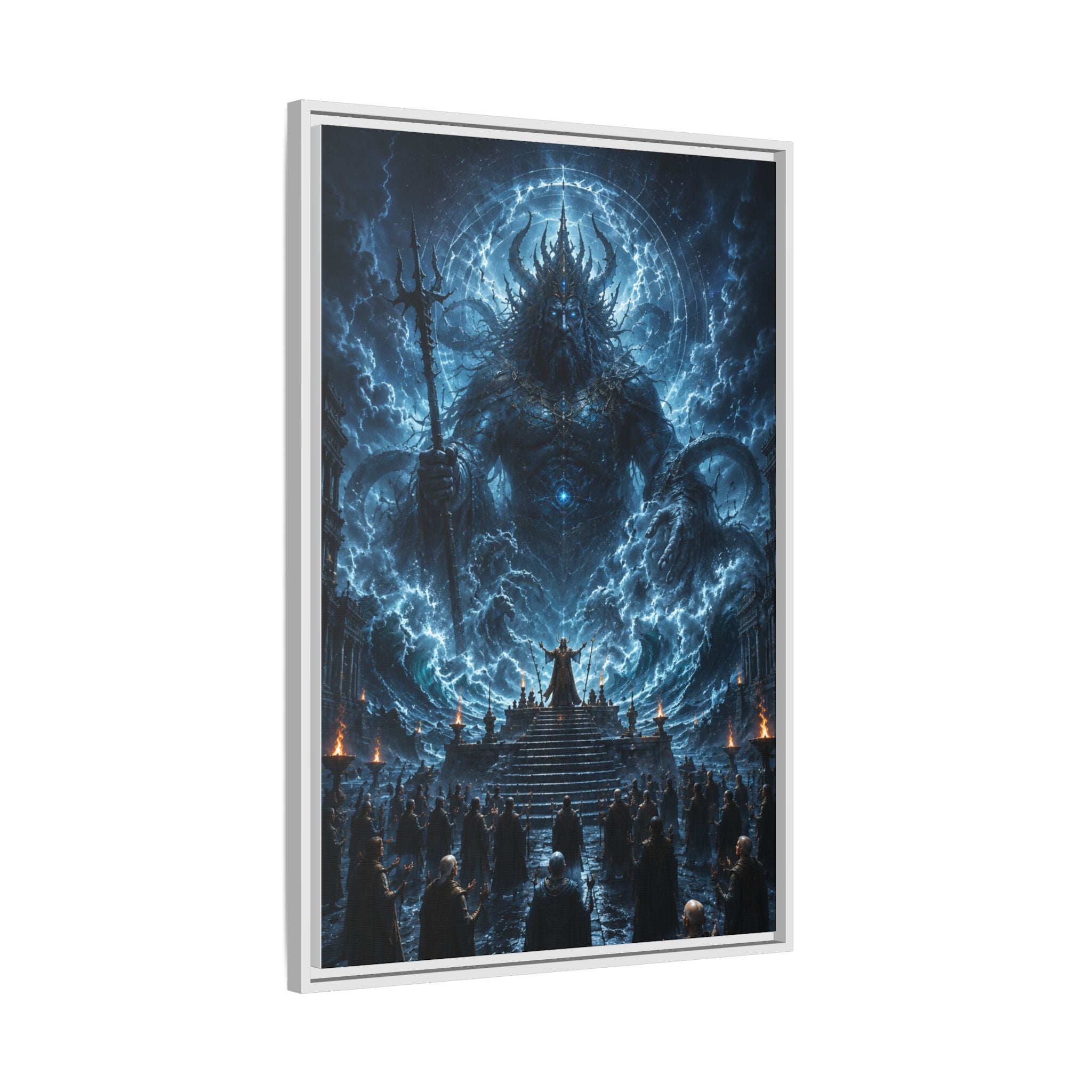 Framed Matte Canvas — Cosmic Dark Deity Art Print