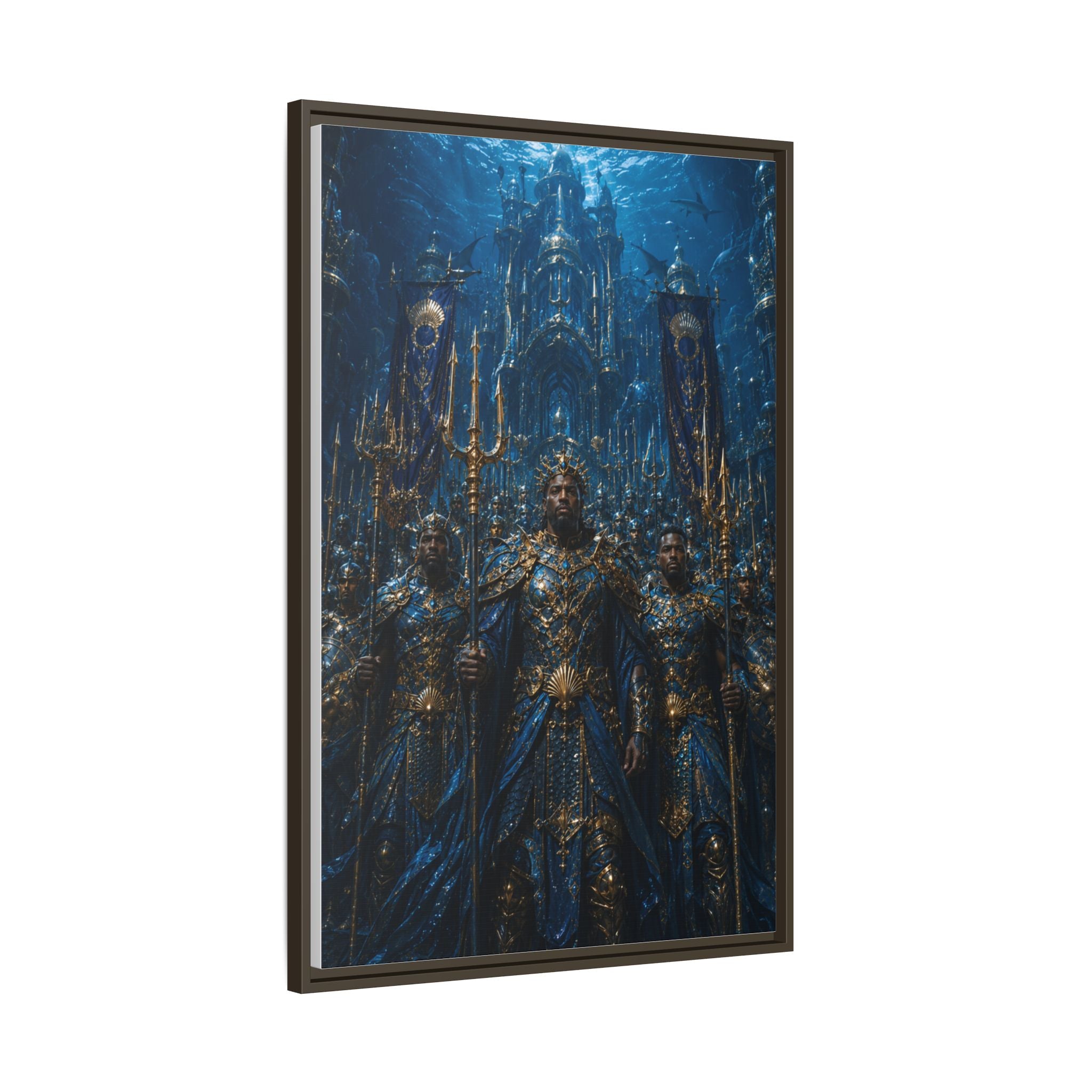 Framed Matte Canvas - Underwater King Artwork