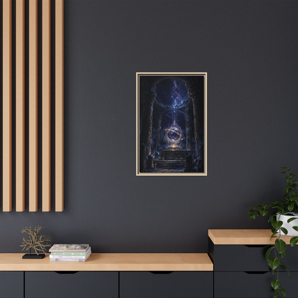 Framed Cosmic Temple Matte Canvas Art — Mystic Astral Orb Wall Decor