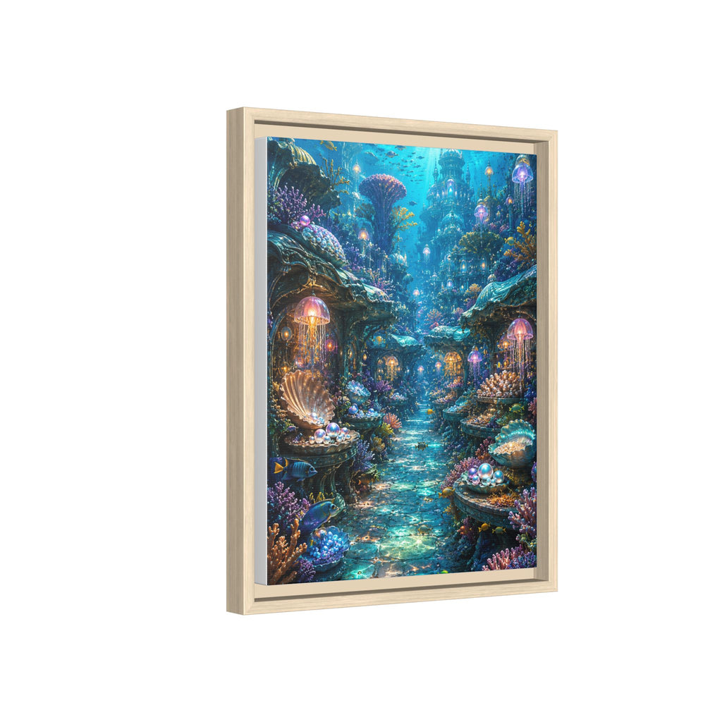 Framed Matte Canvas - Enchanted Underwater Coral Reef Print