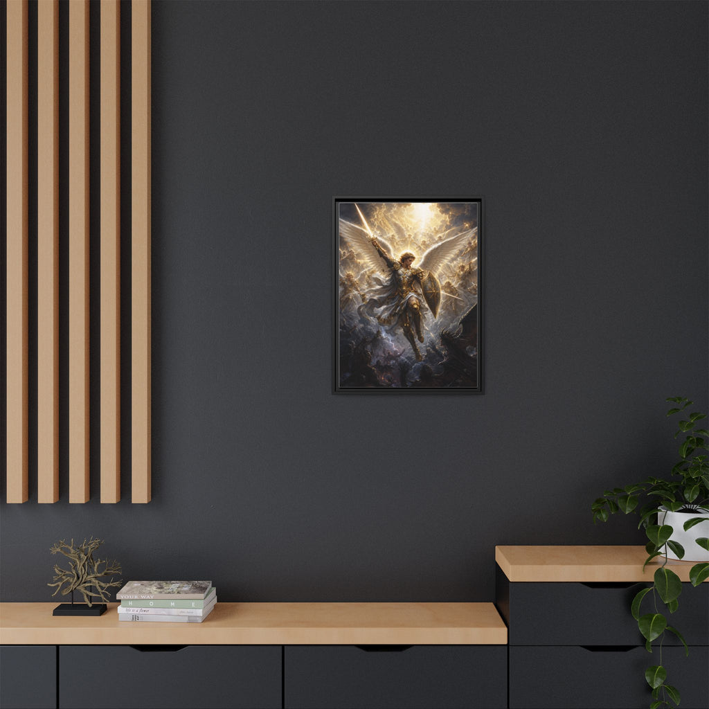 Framed Matte Canvas: Radiant Archangel Wall Art