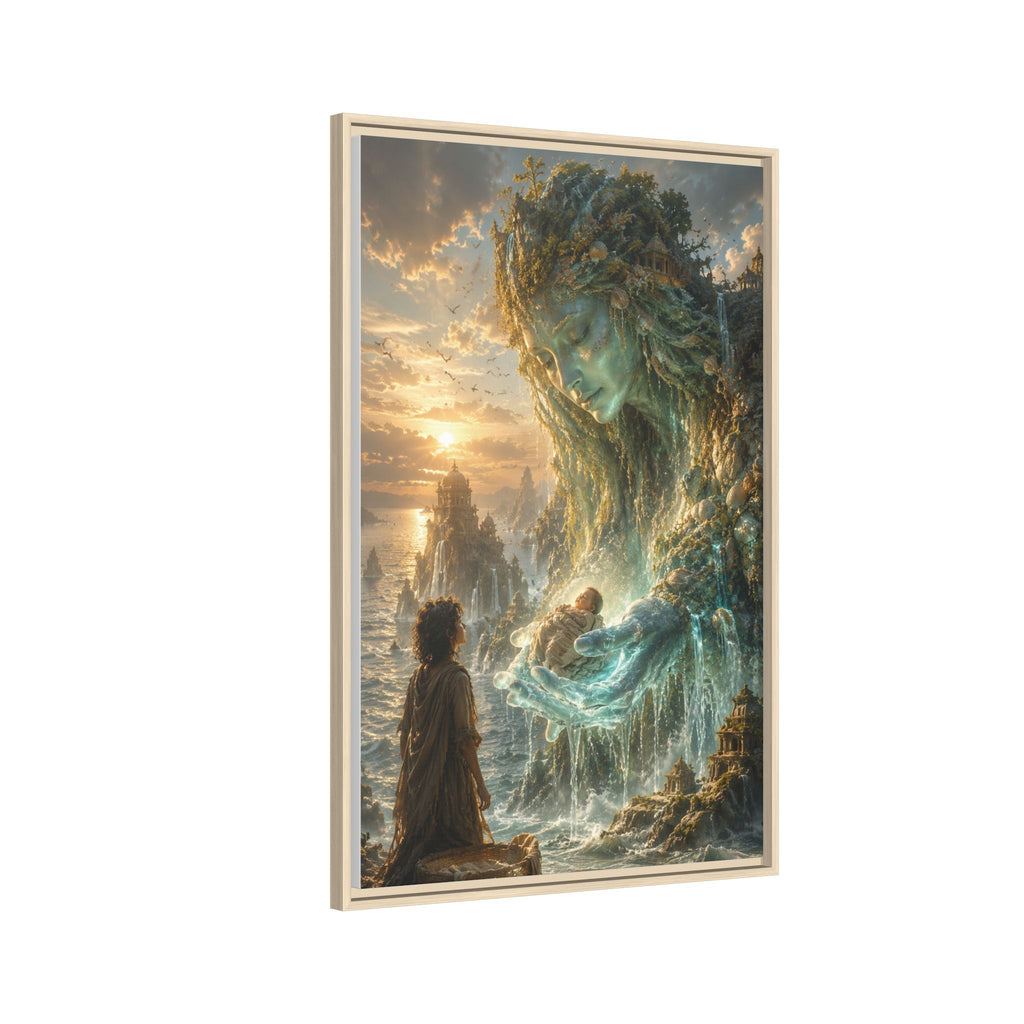 Framed Matte Canvas Print — Ocean Spirit Guardian Fantasy Art