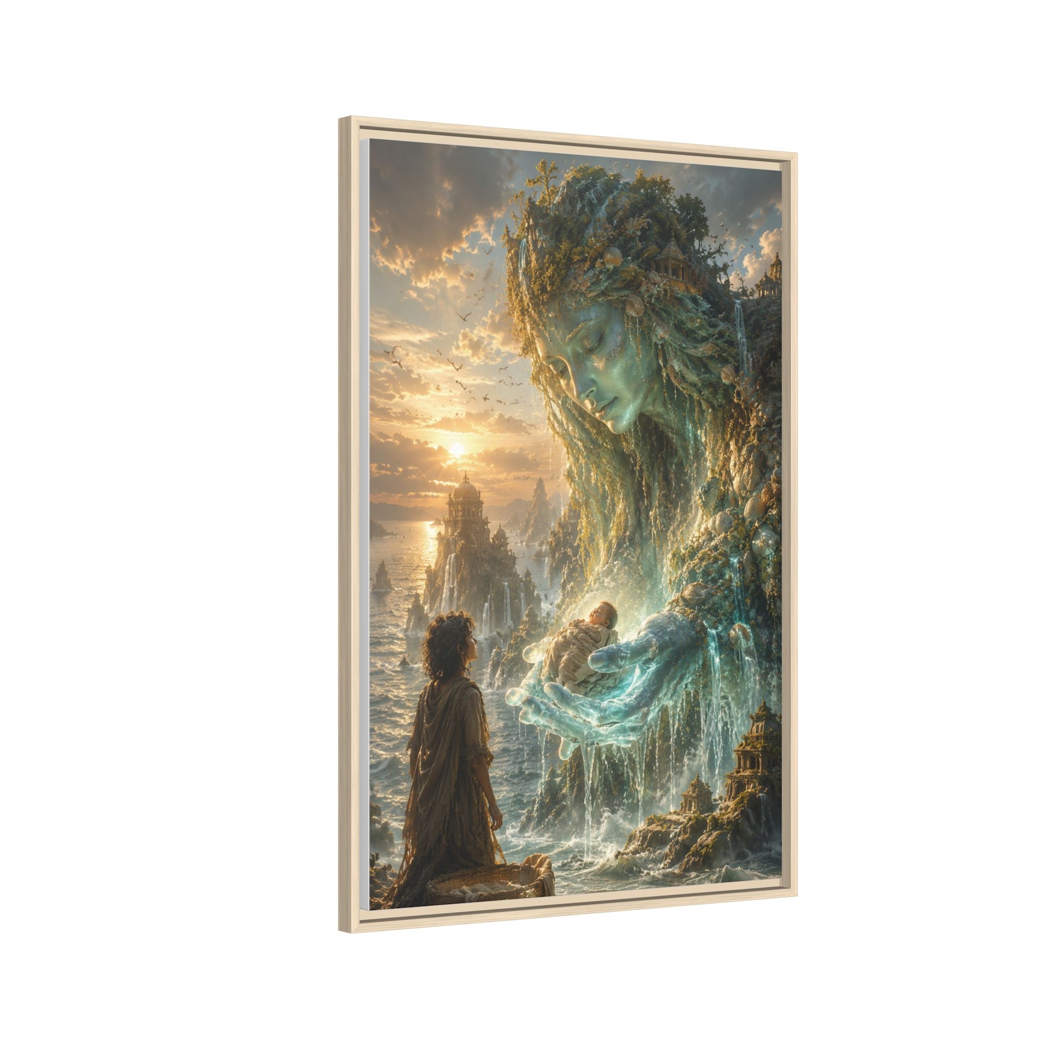 Framed Matte Canvas Print — Ocean Spirit Guardian Fantasy Art