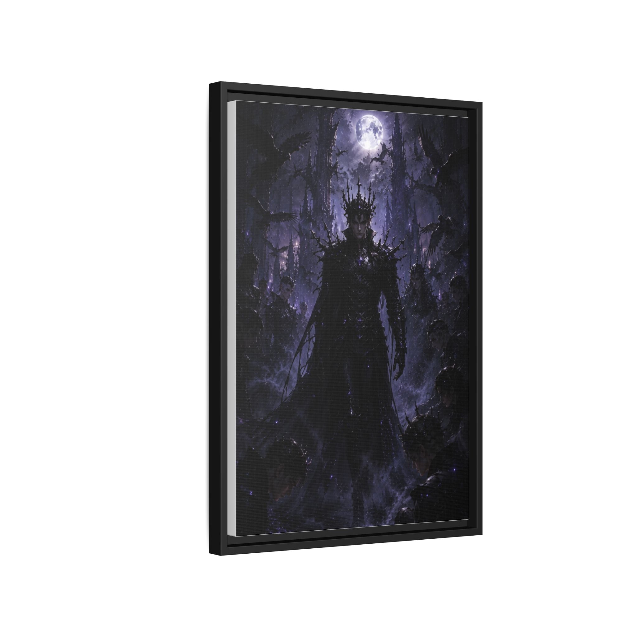 Dark King Matte Canvas Framed Print — Gothic Fantasy Wall Art