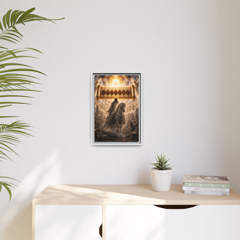 Framed Matte Canvas — Rider of the Pale Horse Biblical Apocalypse Wall Art