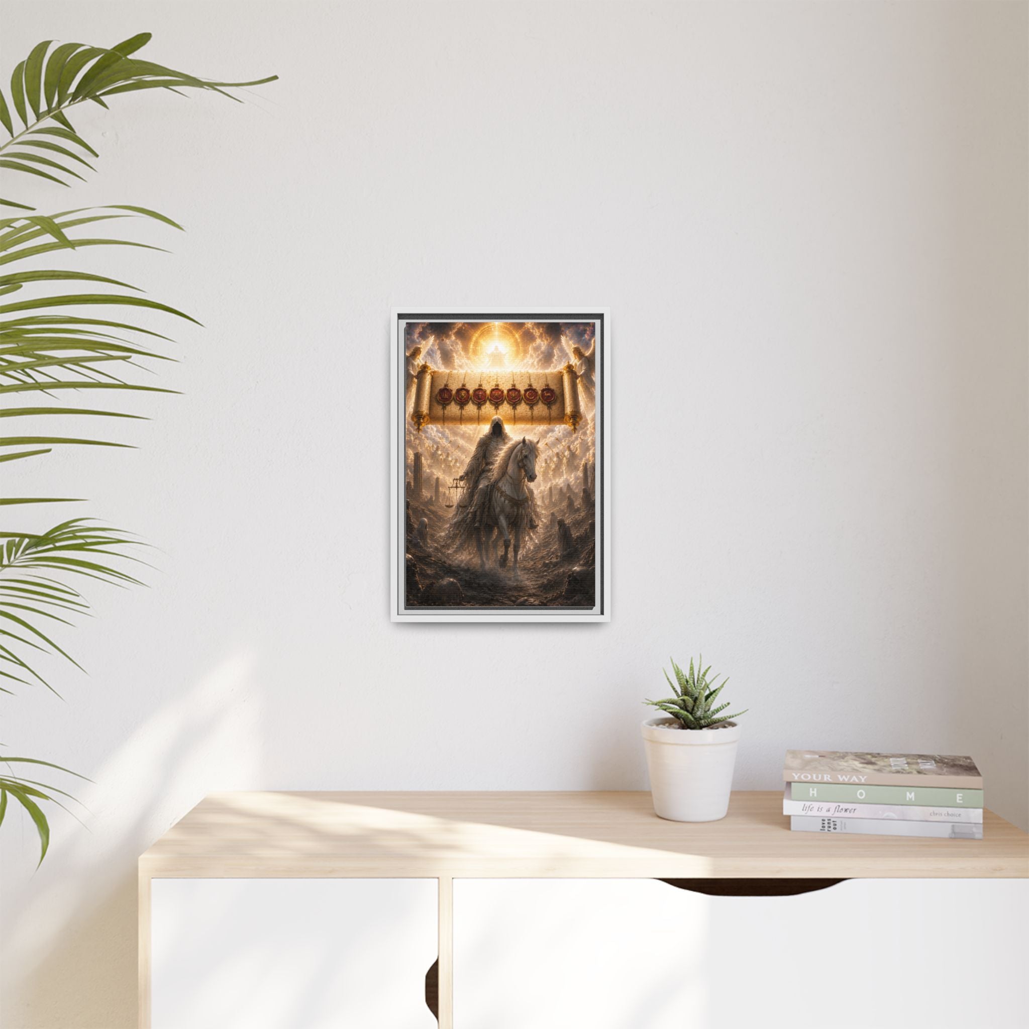 Framed Matte Canvas — Rider of the Pale Horse Biblical Apocalypse Wall Art
