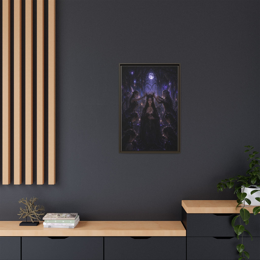 Gothic Moon Queen Framed Canvas Print