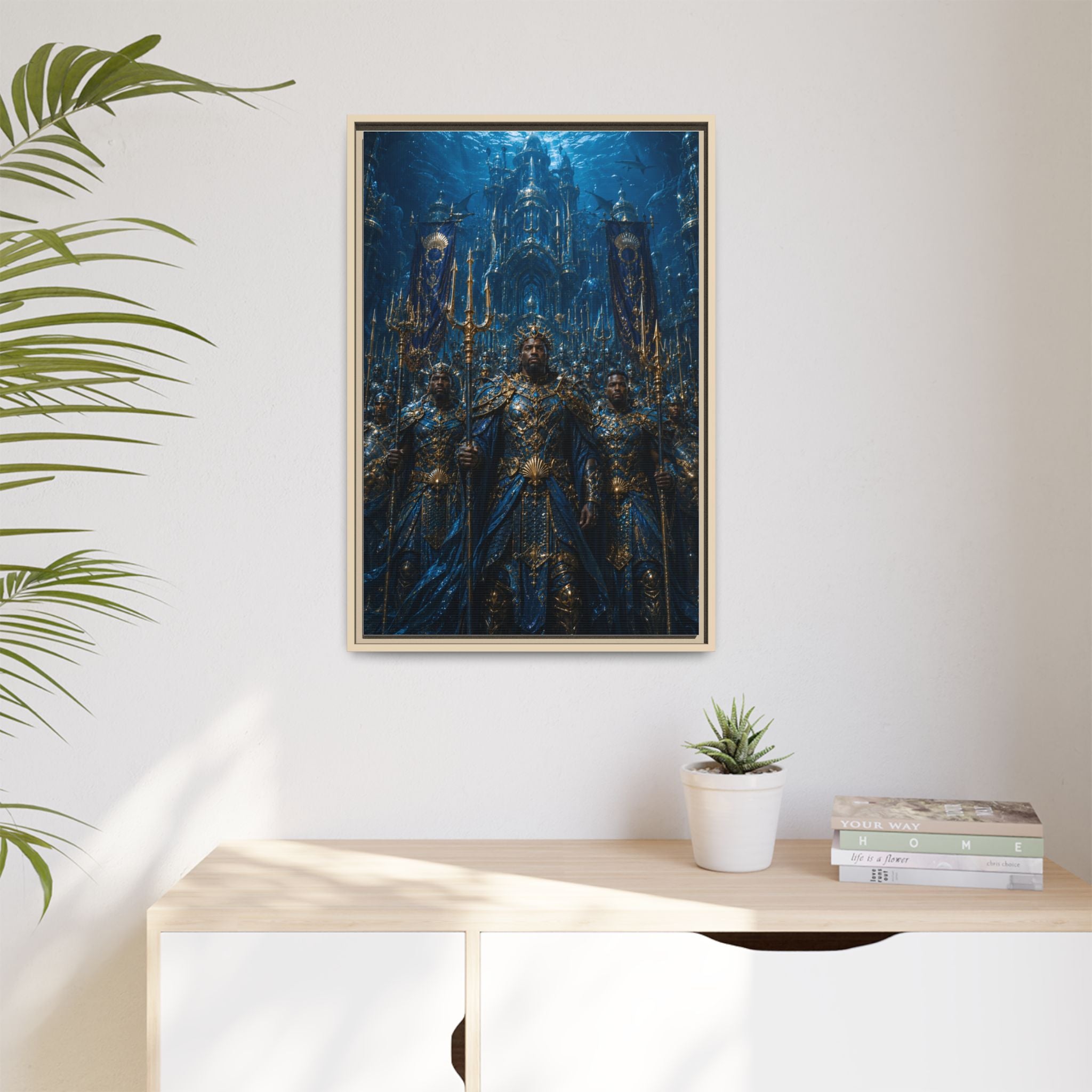Framed Matte Canvas - Underwater King Artwork