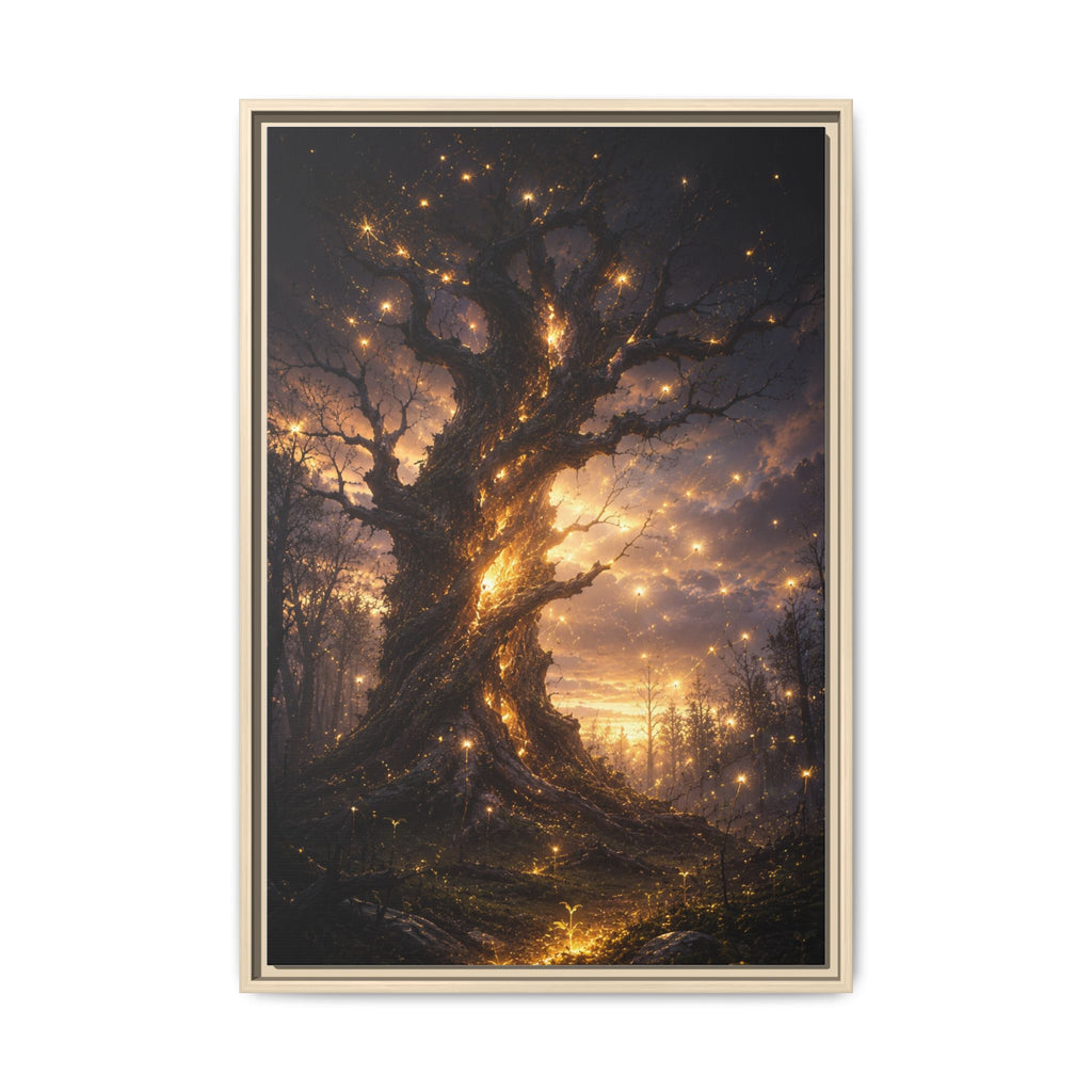 Enchanted Tree Matte Canvas Print — Framed Fantasy Wall Art