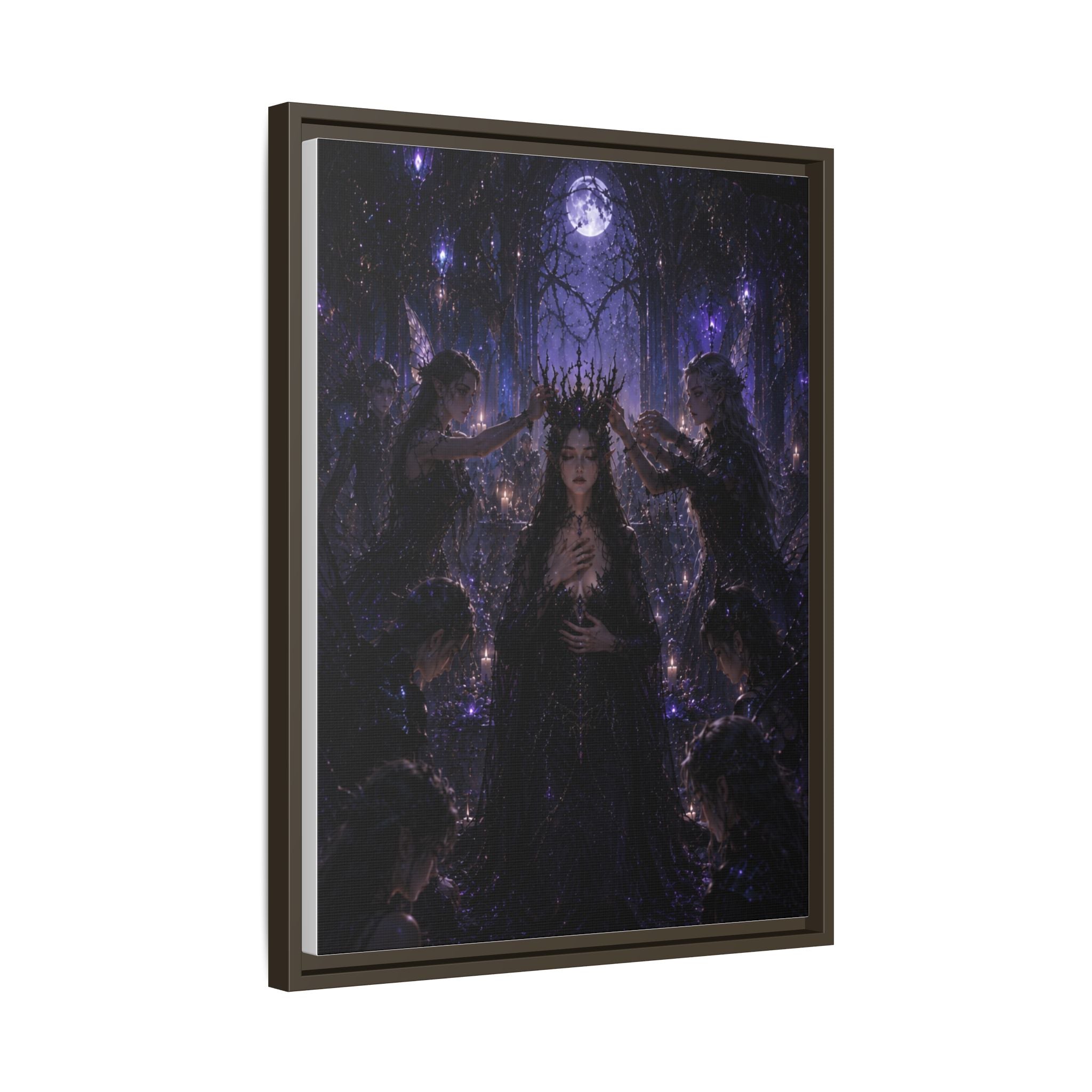Gothic Moon Queen Framed Canvas Print