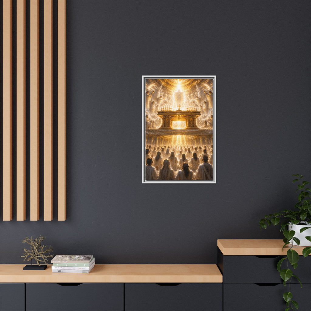 Heavenly Altar Matte Canvas Framed Wall Art — Spiritual Church Scene
