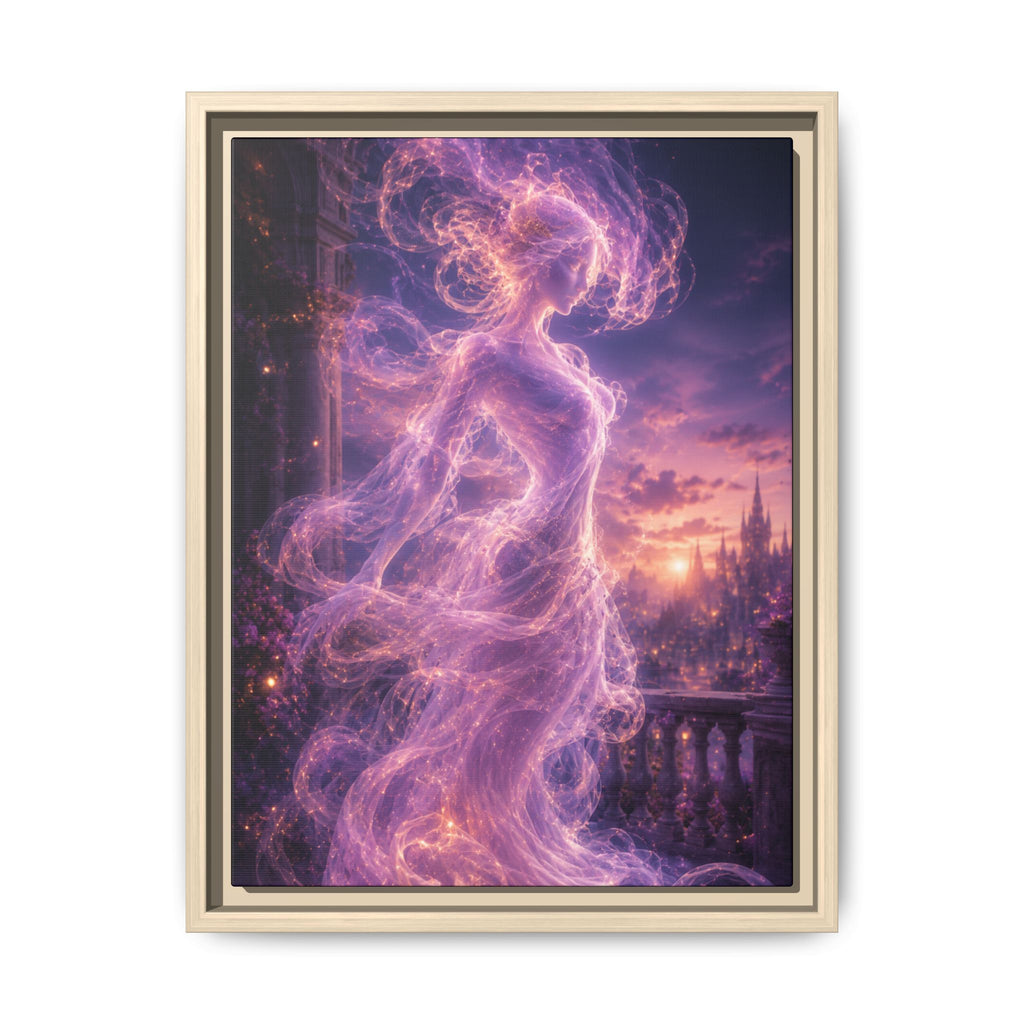 Framed Floral Canvas Wall Art — Vintage Garden Nightscape