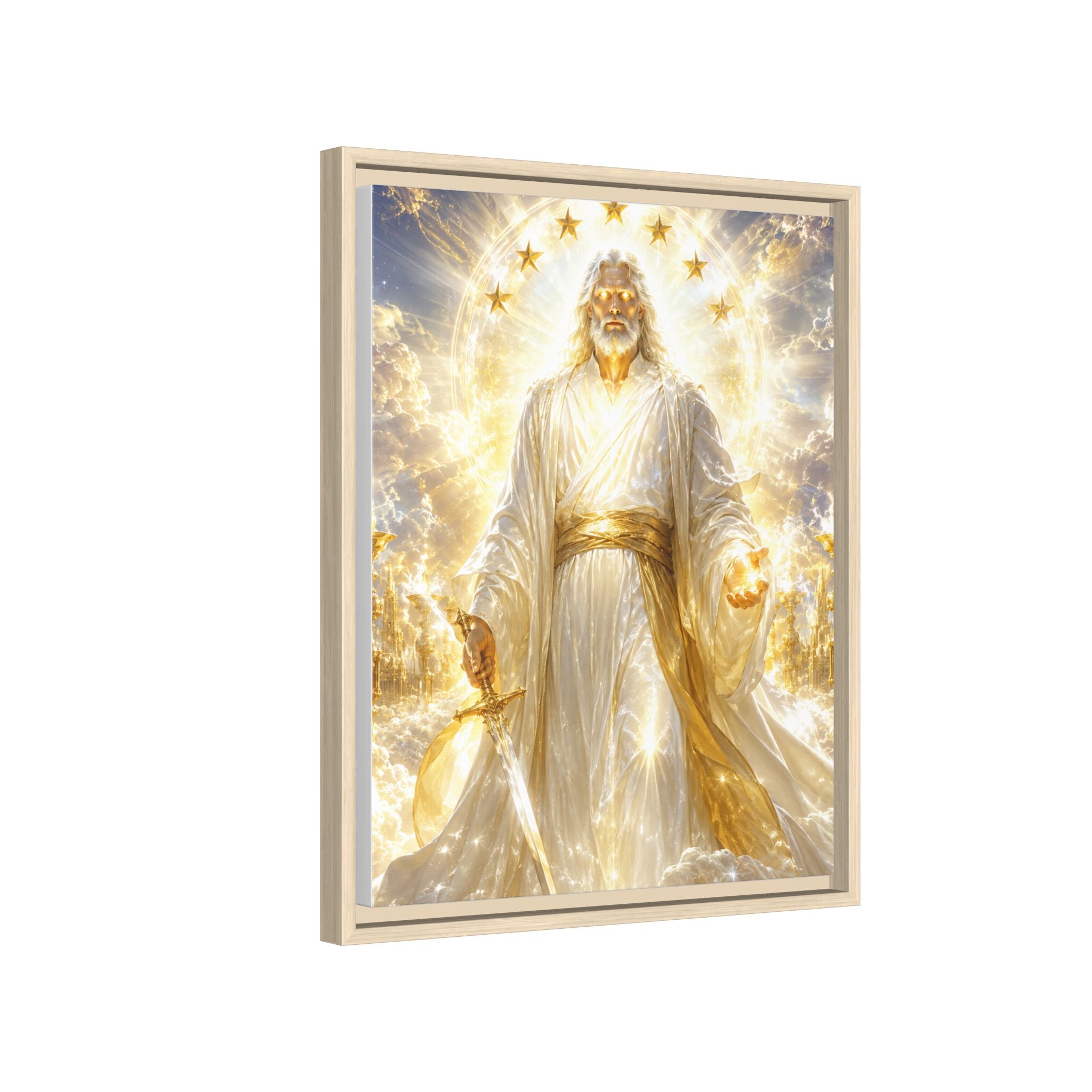 Framed Matte Canvas: Radiant Divine Christ Art Print