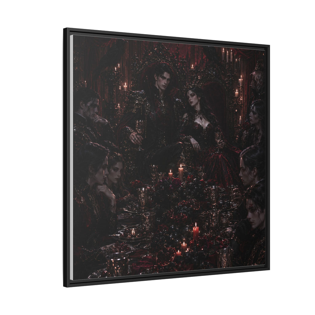 Gothic Victorian Dinner Party Matte Framed Canvas