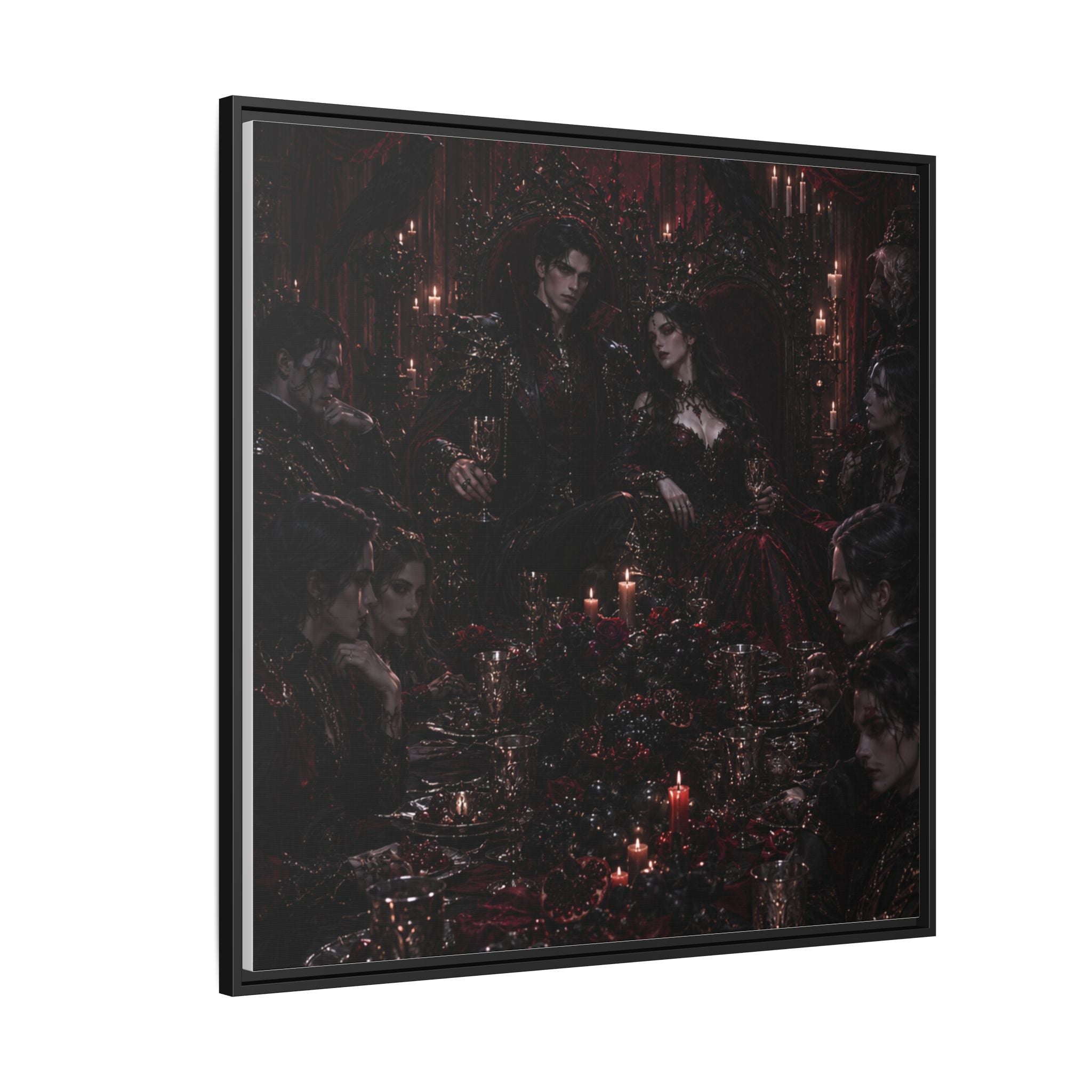 Gothic Victorian Dinner Party Matte Framed Canvas