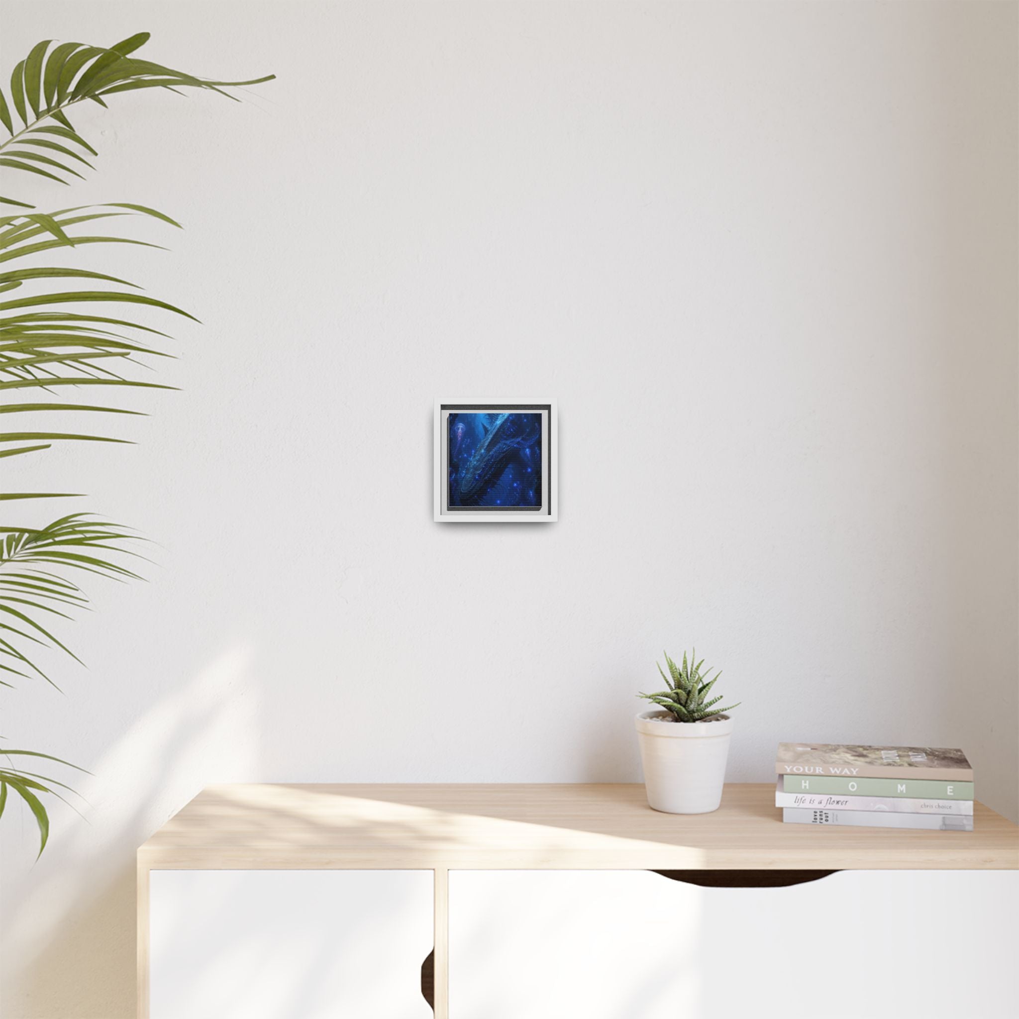 Framed Matte Canvas Art - Deep Sea Leviathan Fantasy Print