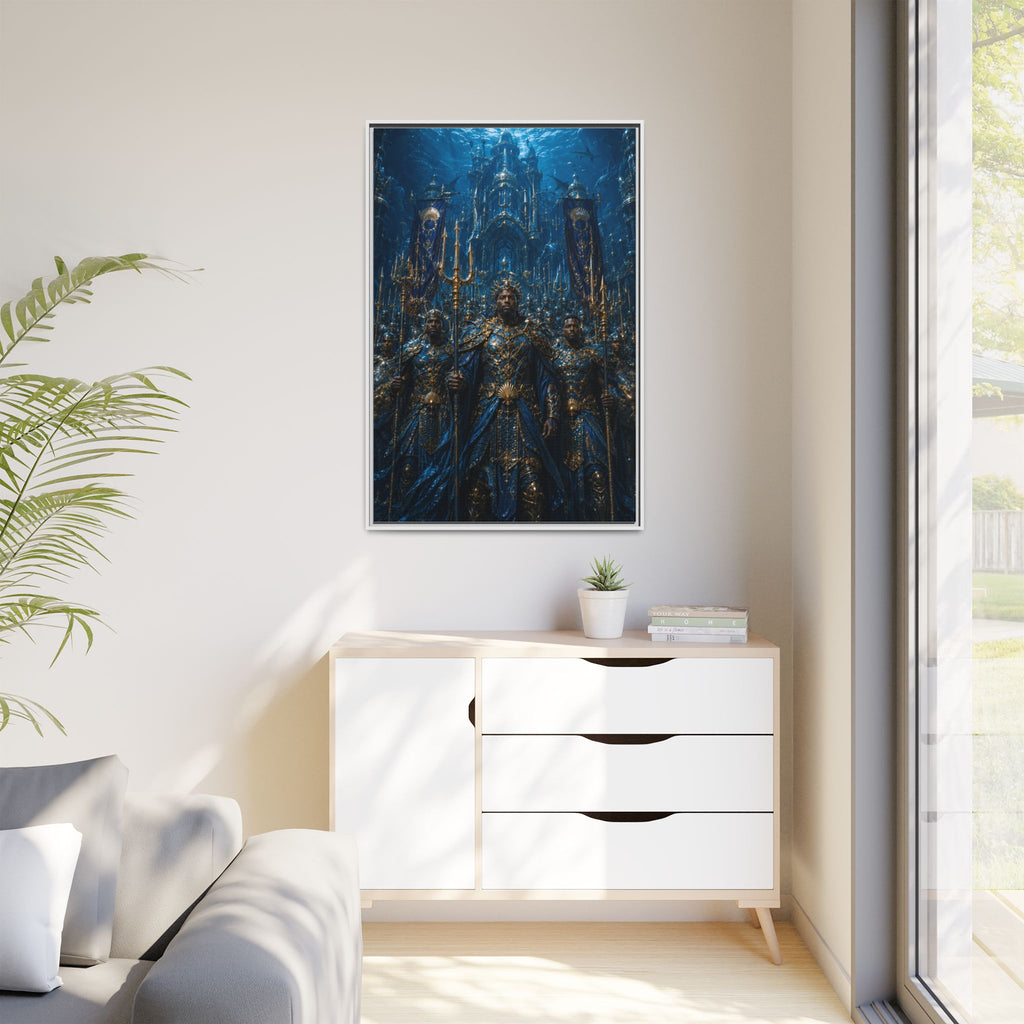 Framed Matte Canvas - Underwater King Artwork