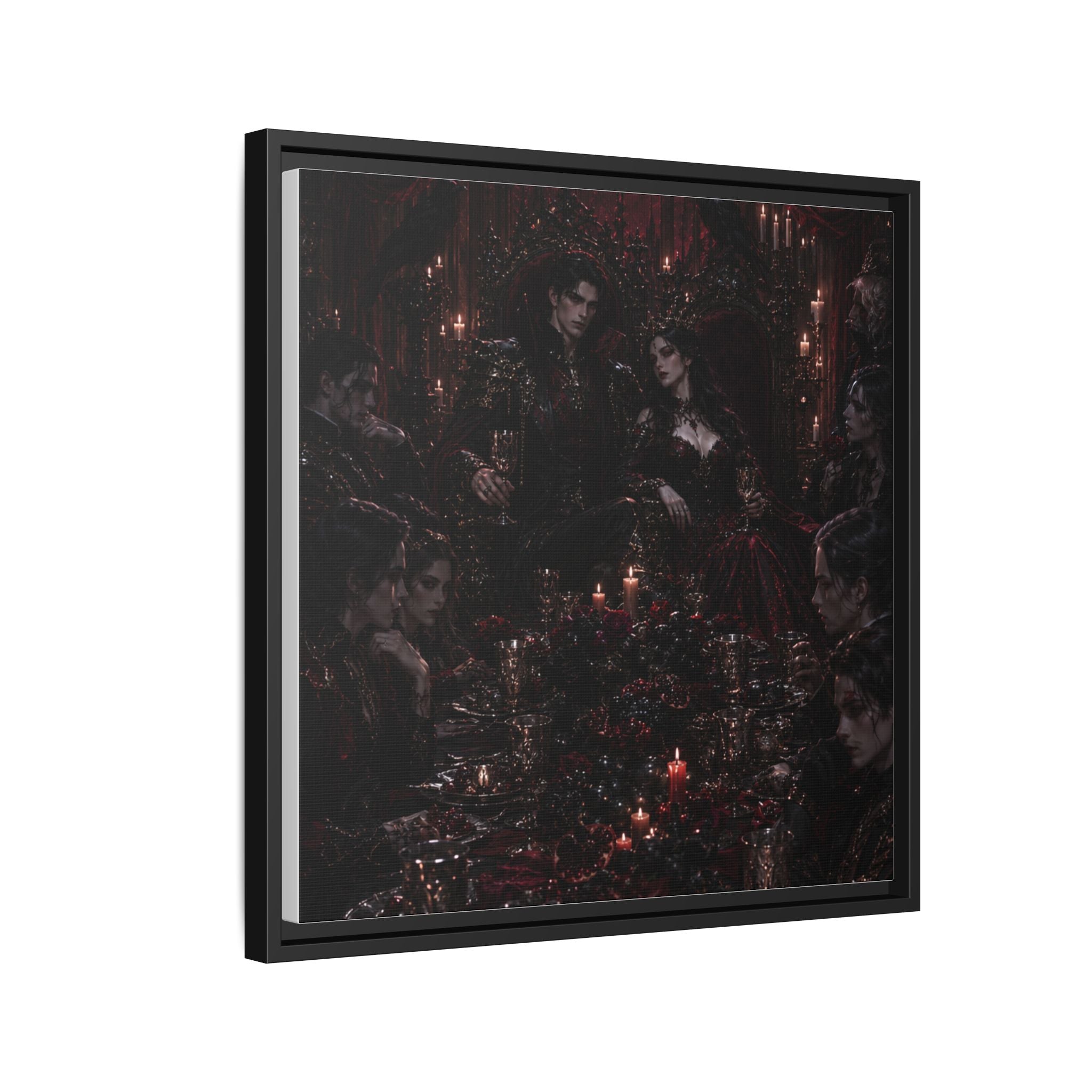 Gothic Victorian Dinner Party Matte Framed Canvas
