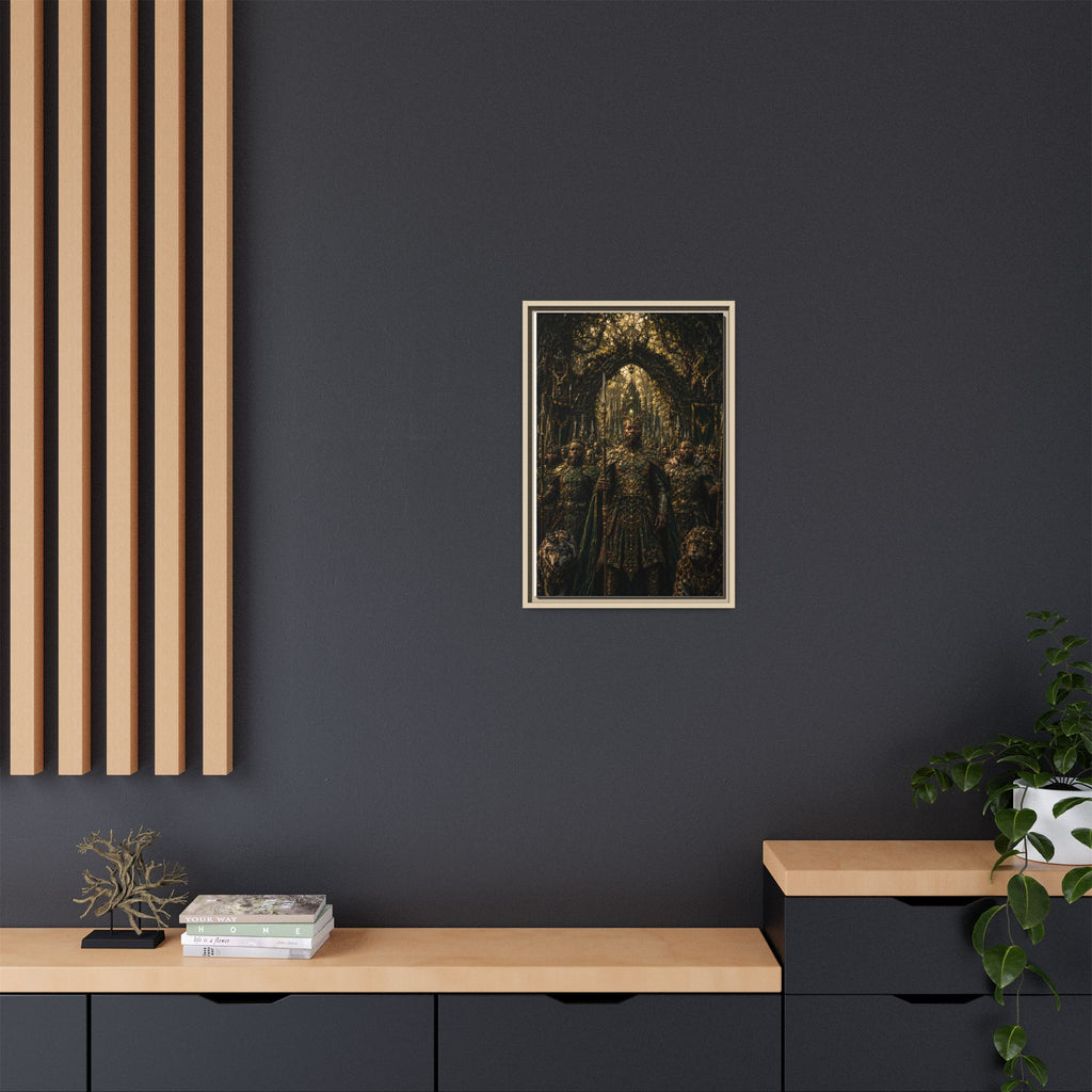 Framed Matte Canvas — Regal Fantasy King in Ornate Armor