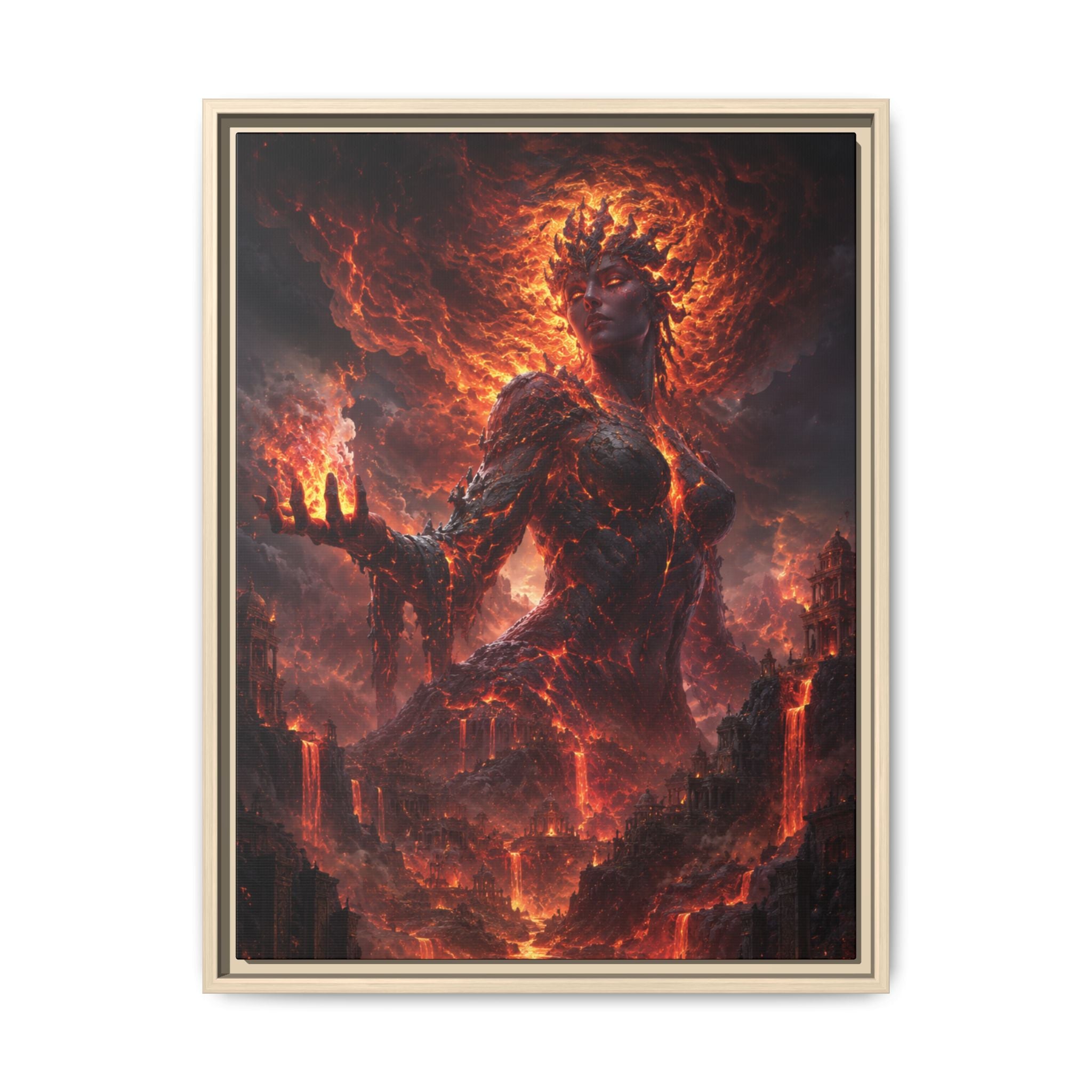 Fine Art Paper Print — Fiery Demon Goddess Wall Art