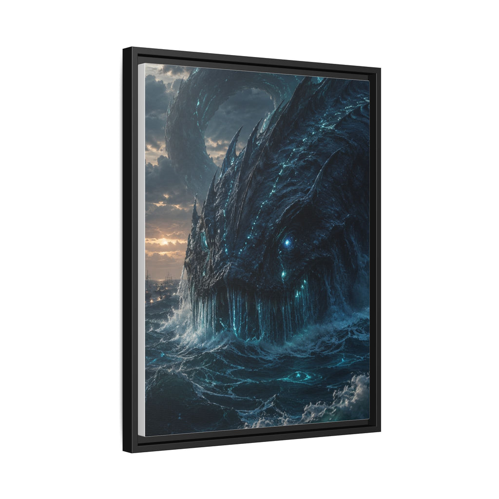 Framed Matte Canvas - Mythic Sea Leviathan Wall Art
