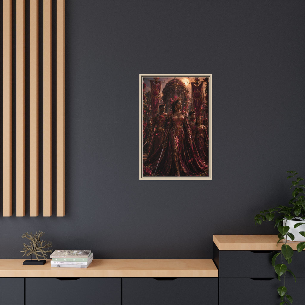 Framed Matte Canvas Art — Regal Fantasy Queen Portrait