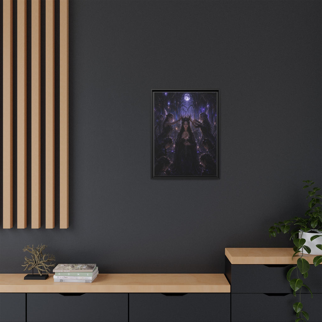 Gothic Moon Queen Framed Canvas Print