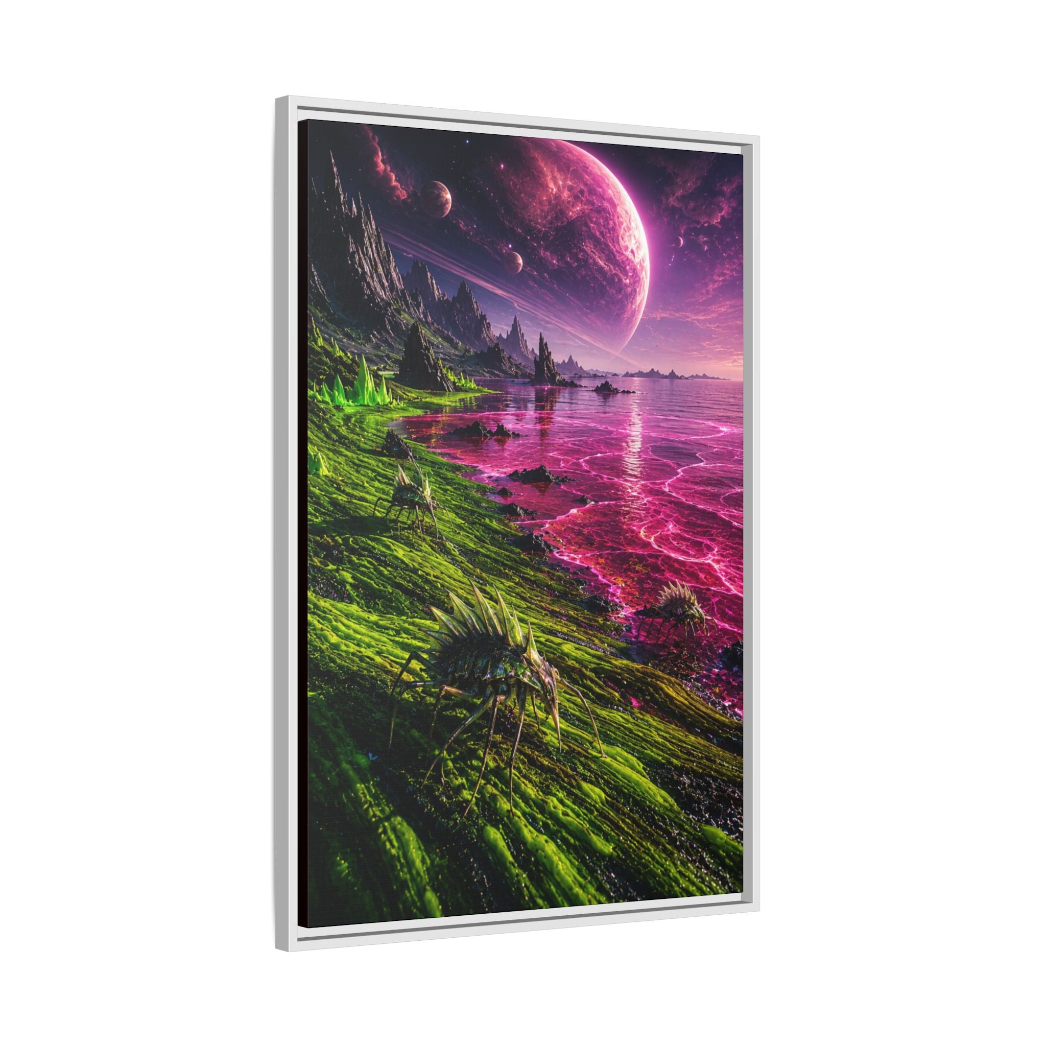 Fine Art Paper Print - Neon Alien Landscape Wall Art
