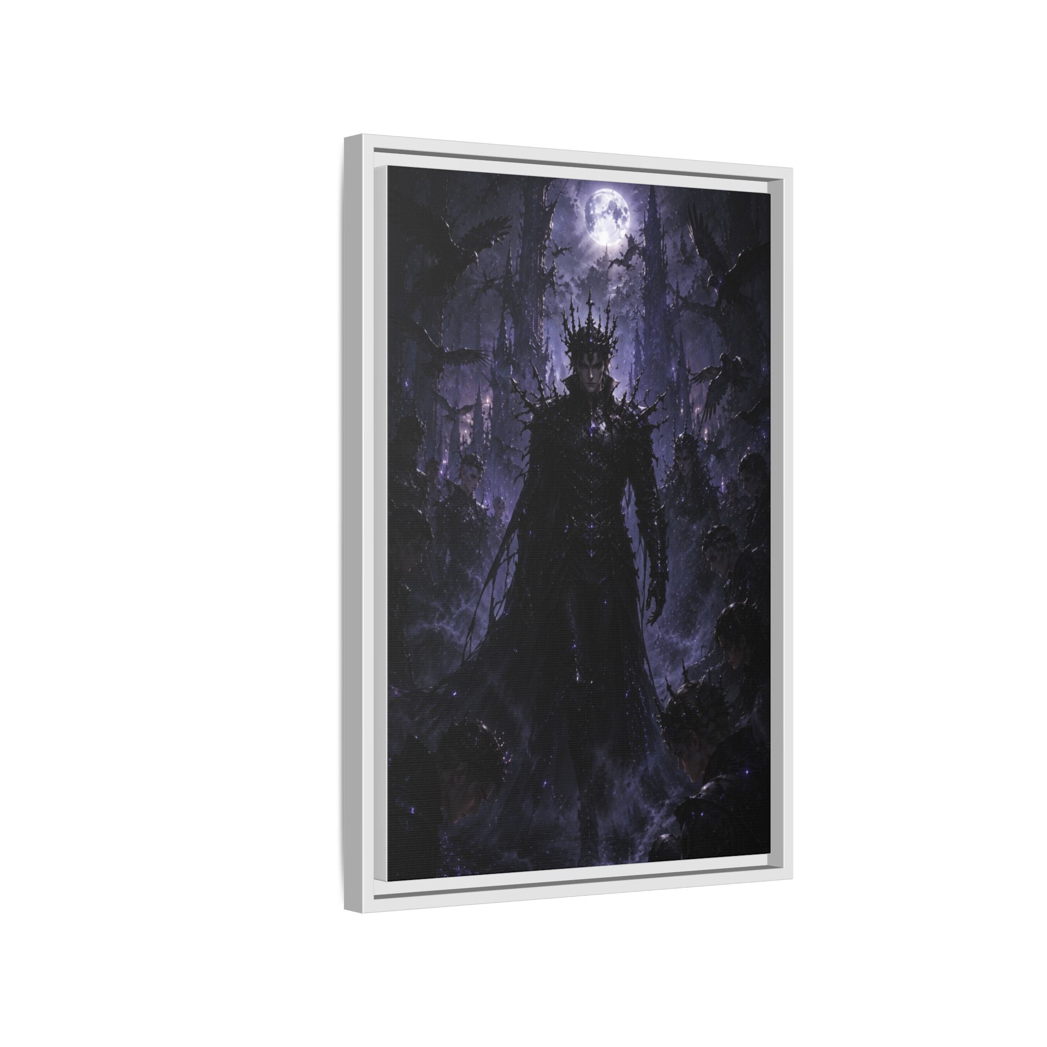 Dark King Matte Canvas Framed Print — Gothic Fantasy Wall Art