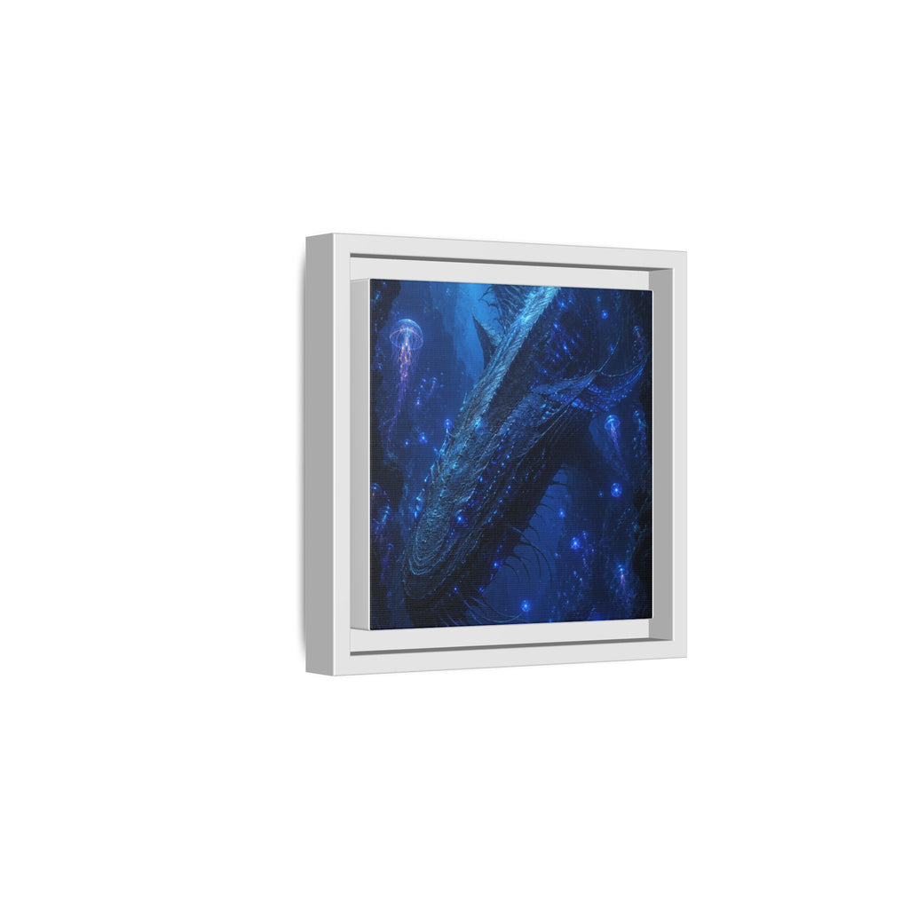 Framed Matte Canvas Art - Deep Sea Leviathan Fantasy Print