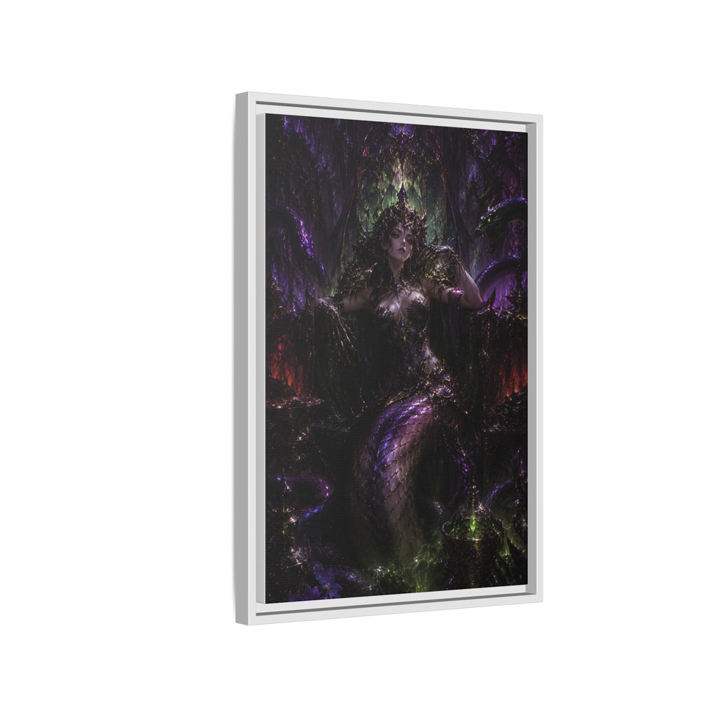 Dark Fantasy Goddess Matte Canvas Print — Framed Multi‑Color Wall Art