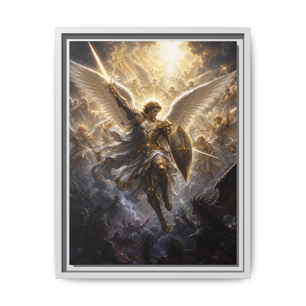 Framed Matte Canvas: Radiant Archangel Wall Art