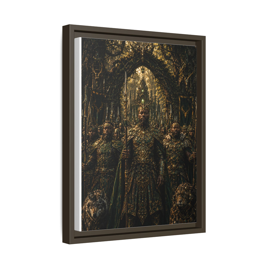 Framed Matte Canvas — Regal Fantasy King in Ornate Armor