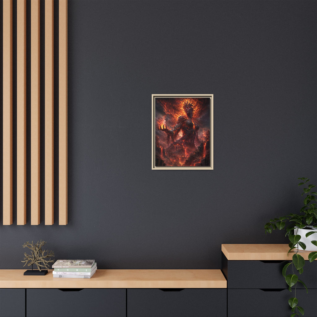 Framed Matte Canvas — Fiery Demon Goddess Wall Art