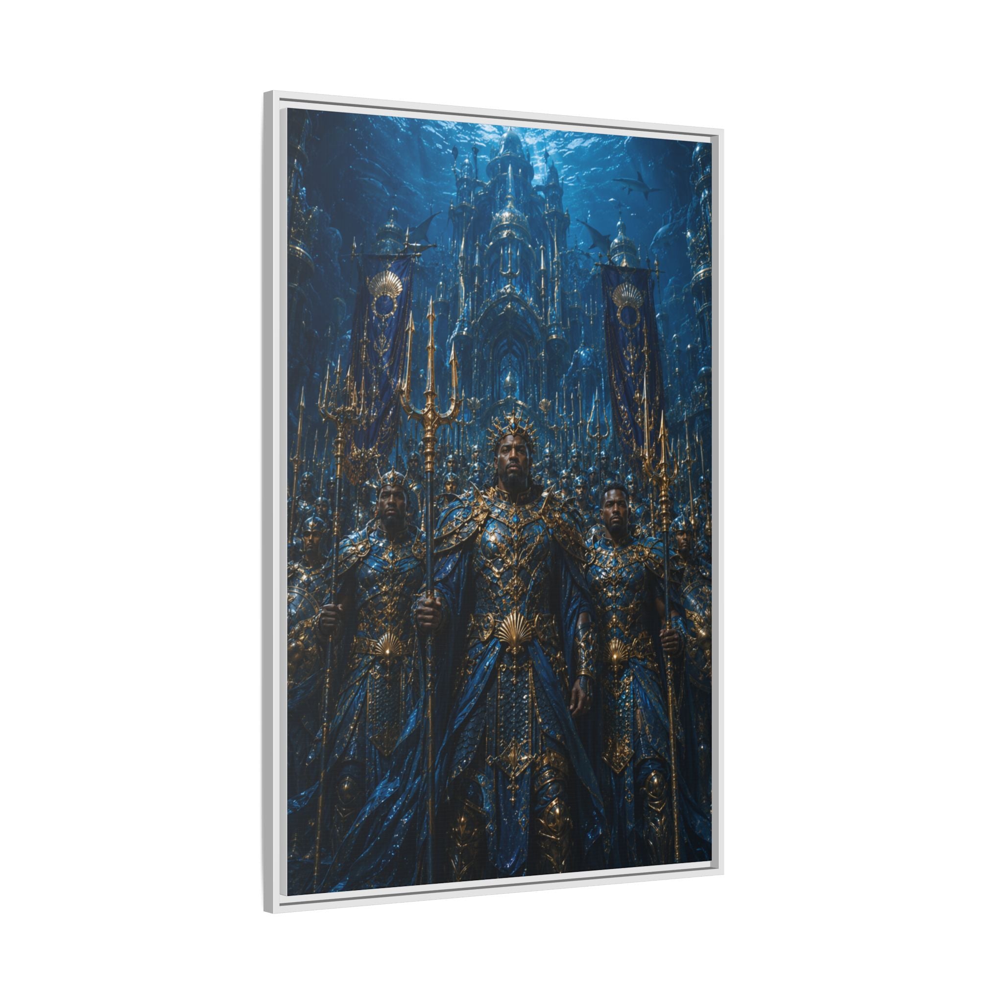 Framed Matte Canvas - Underwater King Artwork