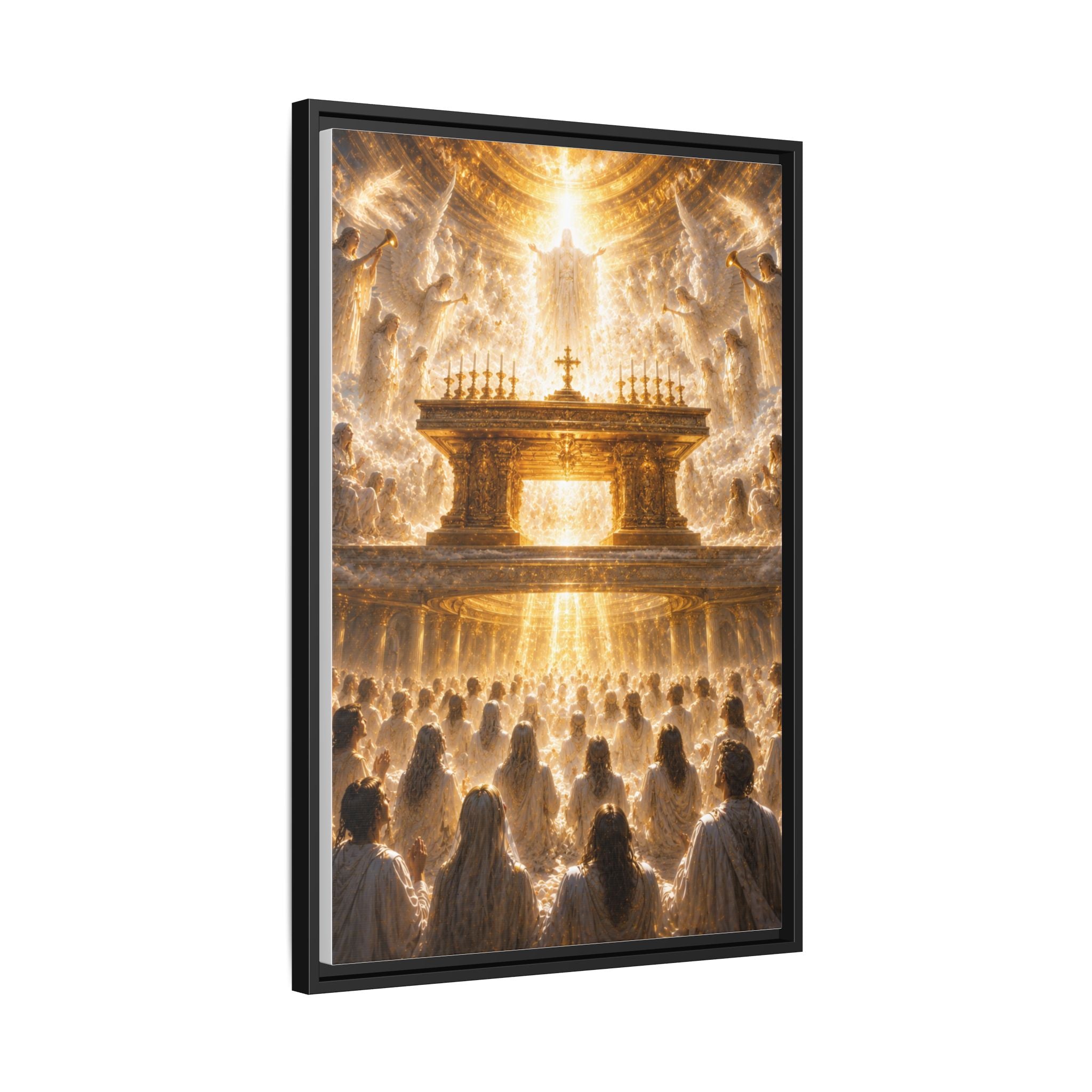 Heavenly Altar Matte Canvas Framed Wall Art — Spiritual Church Scene